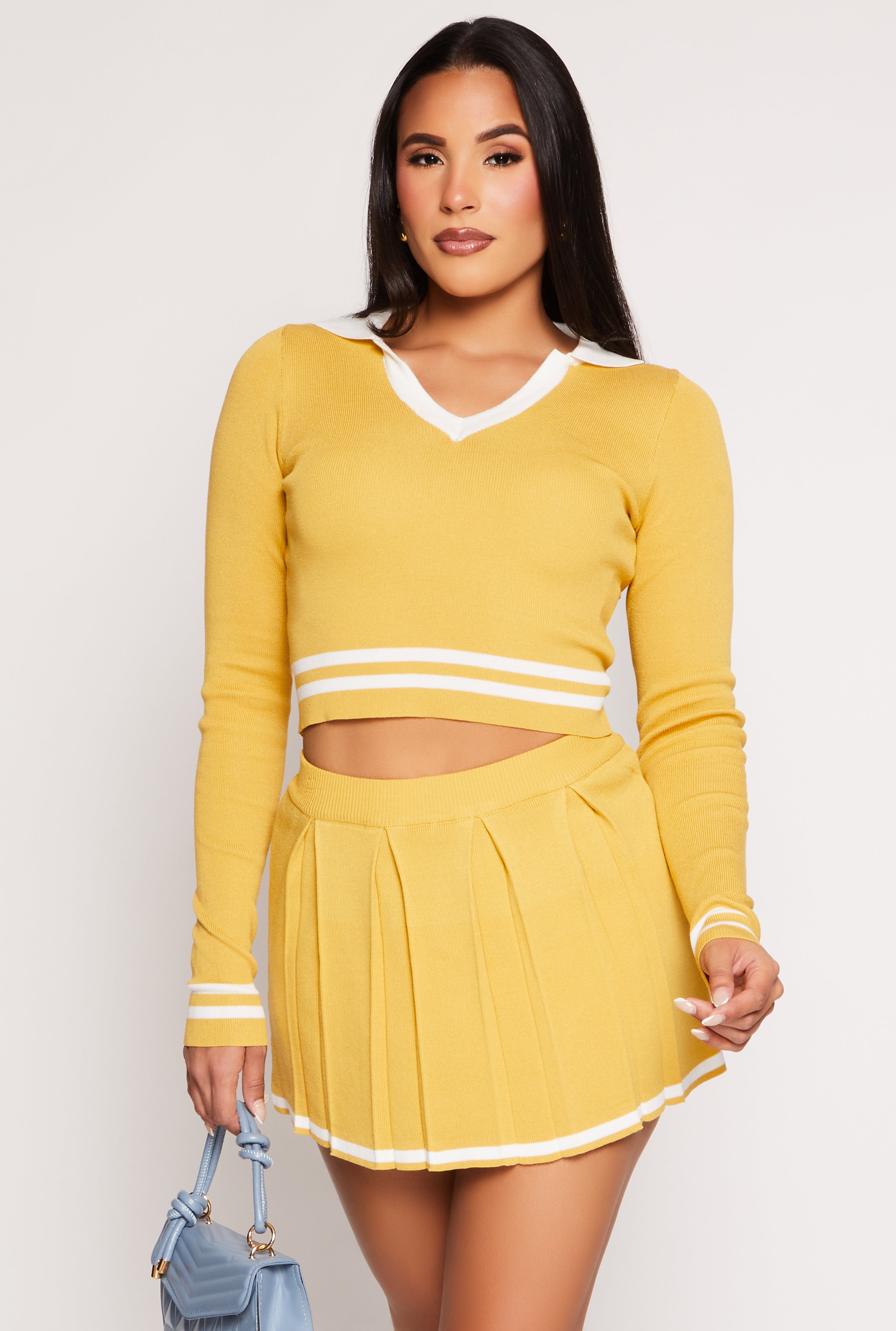 Daisy Varsity Stripe Detail Crop Top、mySite、camillekostekn