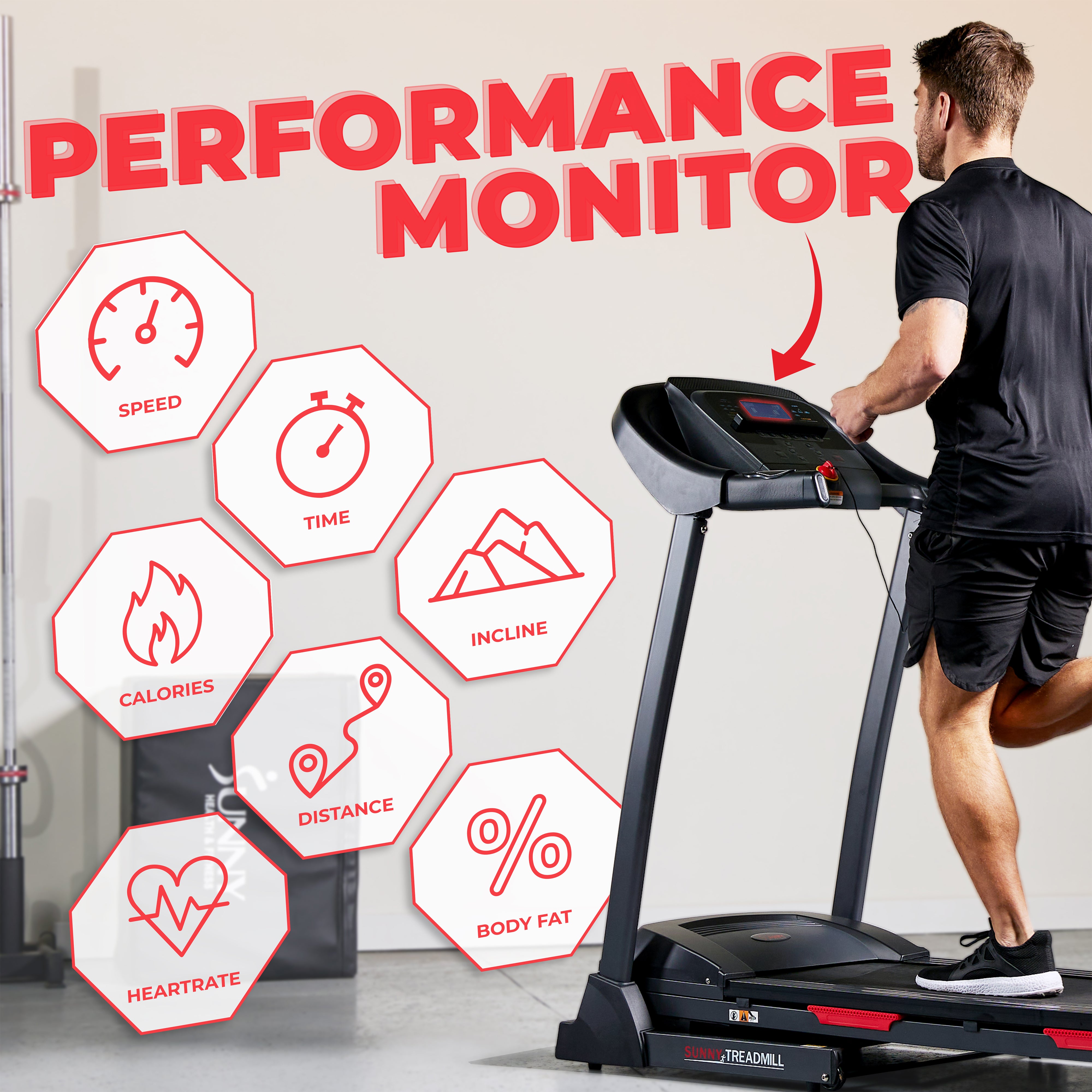  Premium Folding Auto-Incline Smart Treadmill with Exclusive SunnyFit® App Enhanced Bluetooth Connectivity、mySite、ghnorth