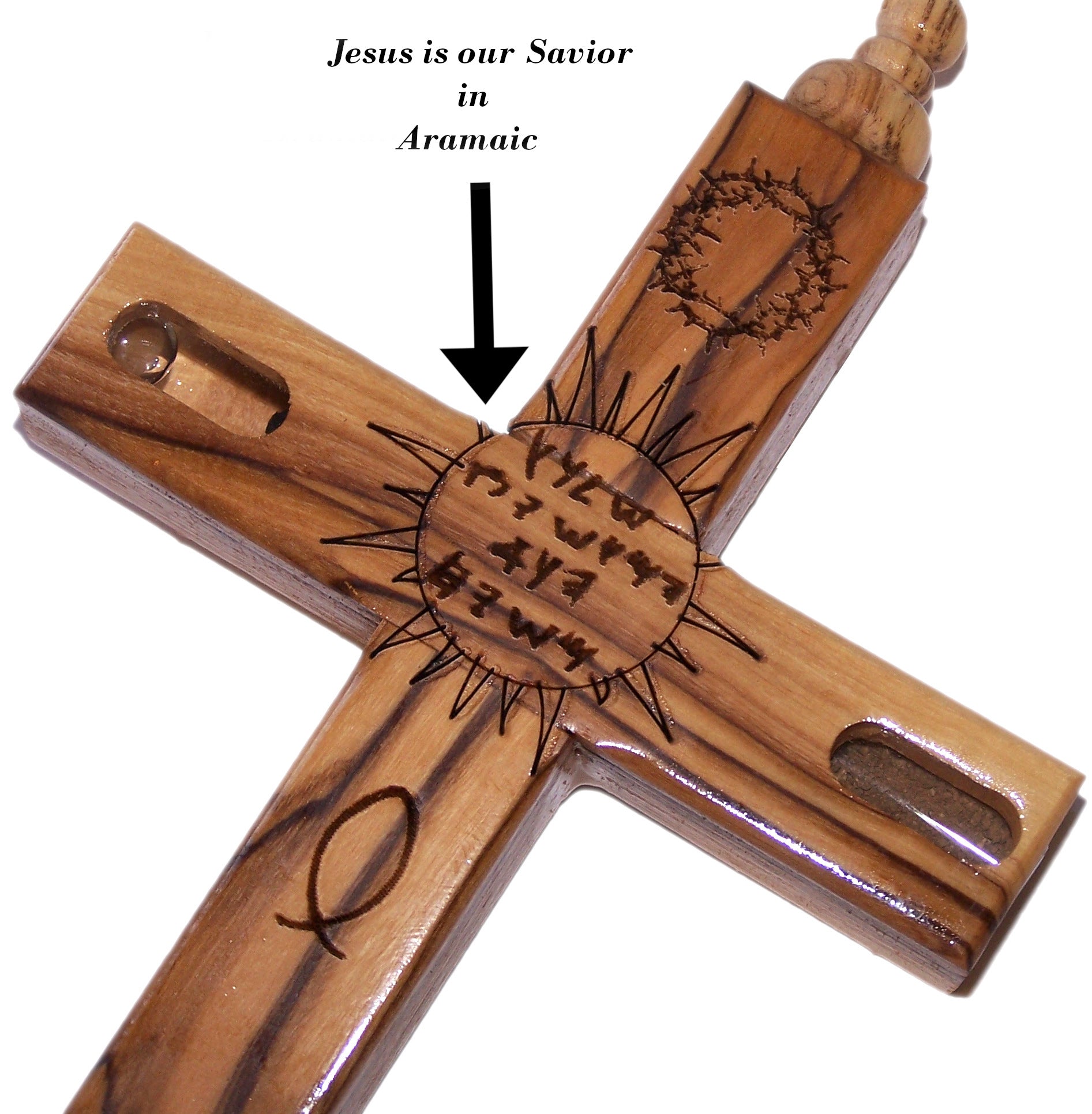 Holy Land Market Hanging Olive Wood Guardian Cross for Family Protection With Biblical Scriptures And Embedded Relics、mySite、topwebapps