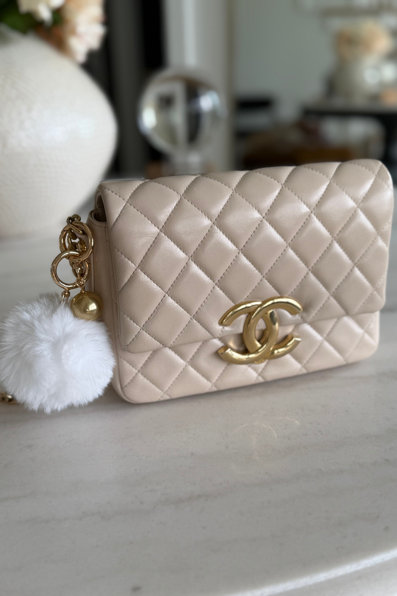 Pom Pom Bag Charm - White、mySite、hinf8tx79