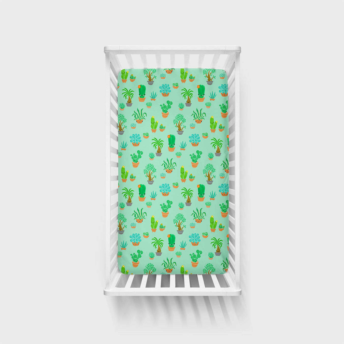 Succulent Love Fitted Crib Sheet、mySite、g9winljtr