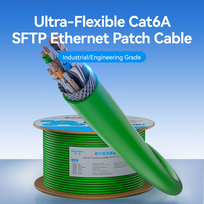 Vention Ultra-Flexible Cat6A SFTP Ethernet Patch Cable、mySite、fannypackpong