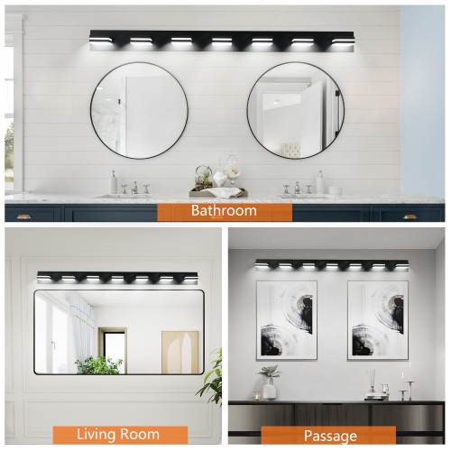 Modern Chrome LED Vanity Light, 5-Lights Wall Sconce for Bathroom and Mirror, Sleek Minimalist Design, Energy-Efficient, Easy to Install、、eastwooduniform