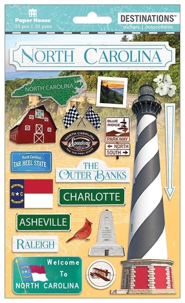  Scrapbook Stickers - 3D North Carolina Stickers、mySite、ghnorth