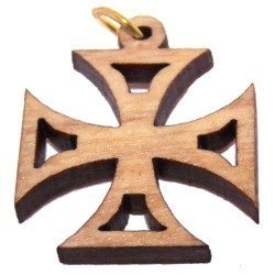  Patte Olive wood Cross Laser Pendant (2.2x 2.2cm or 0.86x0.86)、mySite、elrpsem3k