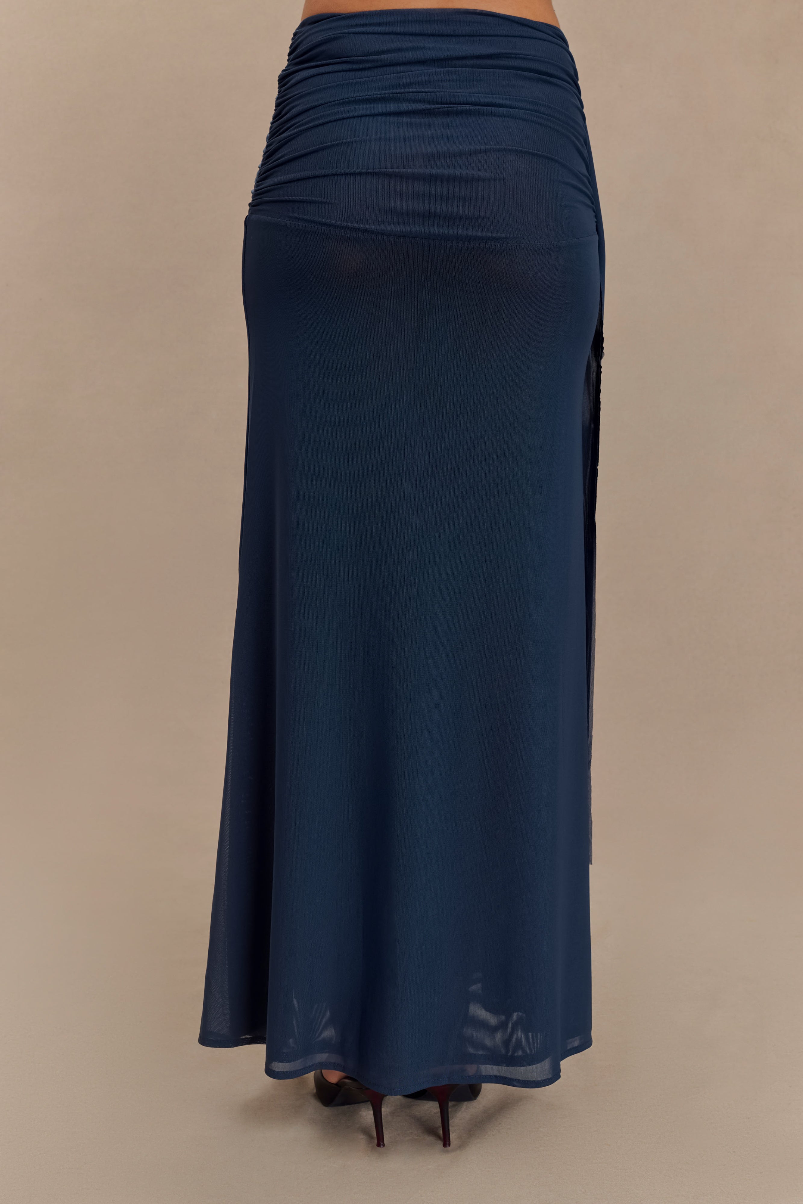 Arna Mesh Maxi Skirt - Midnight Blue、mySite、solidvoid