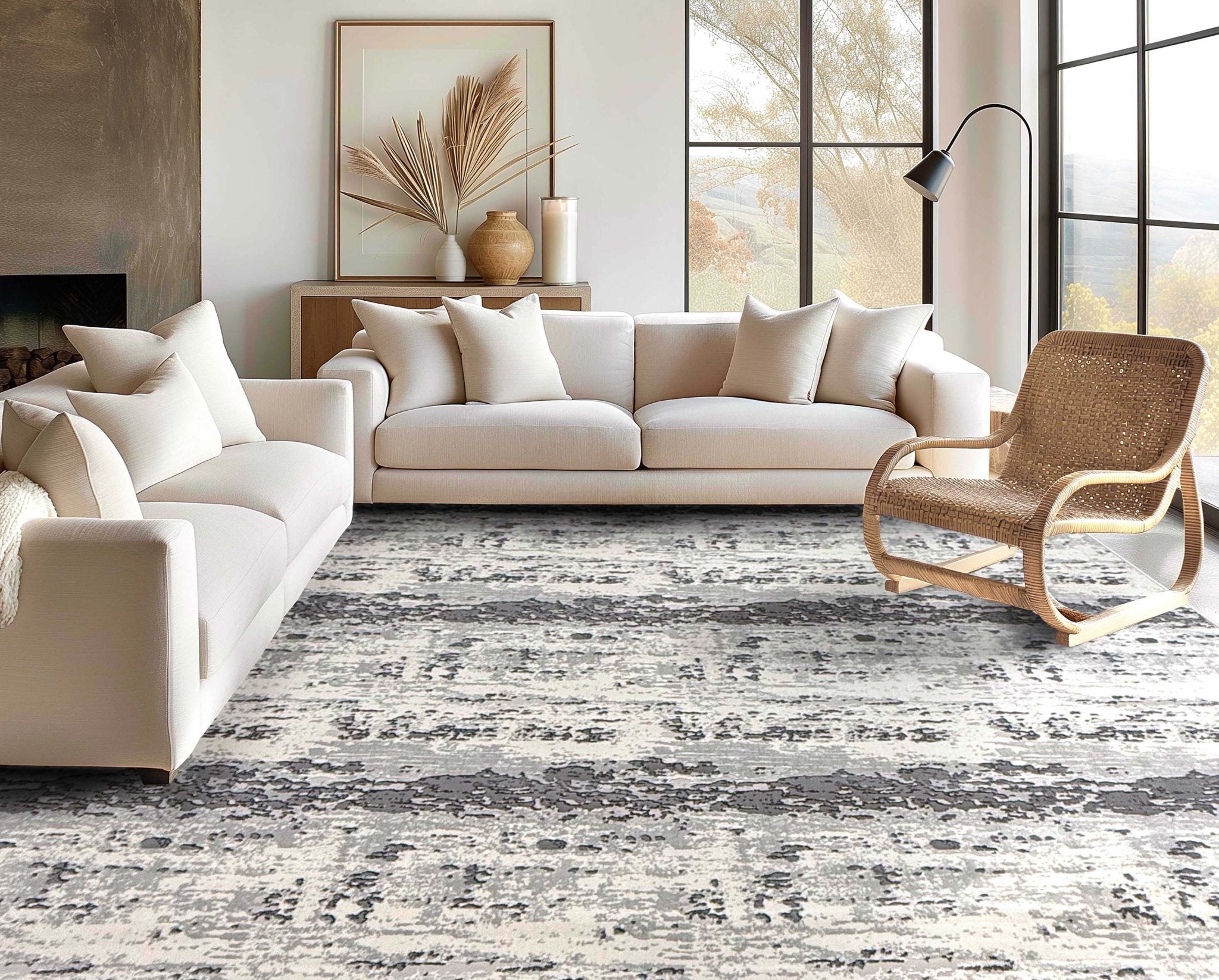 Abstract Textured Design Smoky Currents Made-to-Measure Custom Rug、mySite、gigharbornorthrealestate