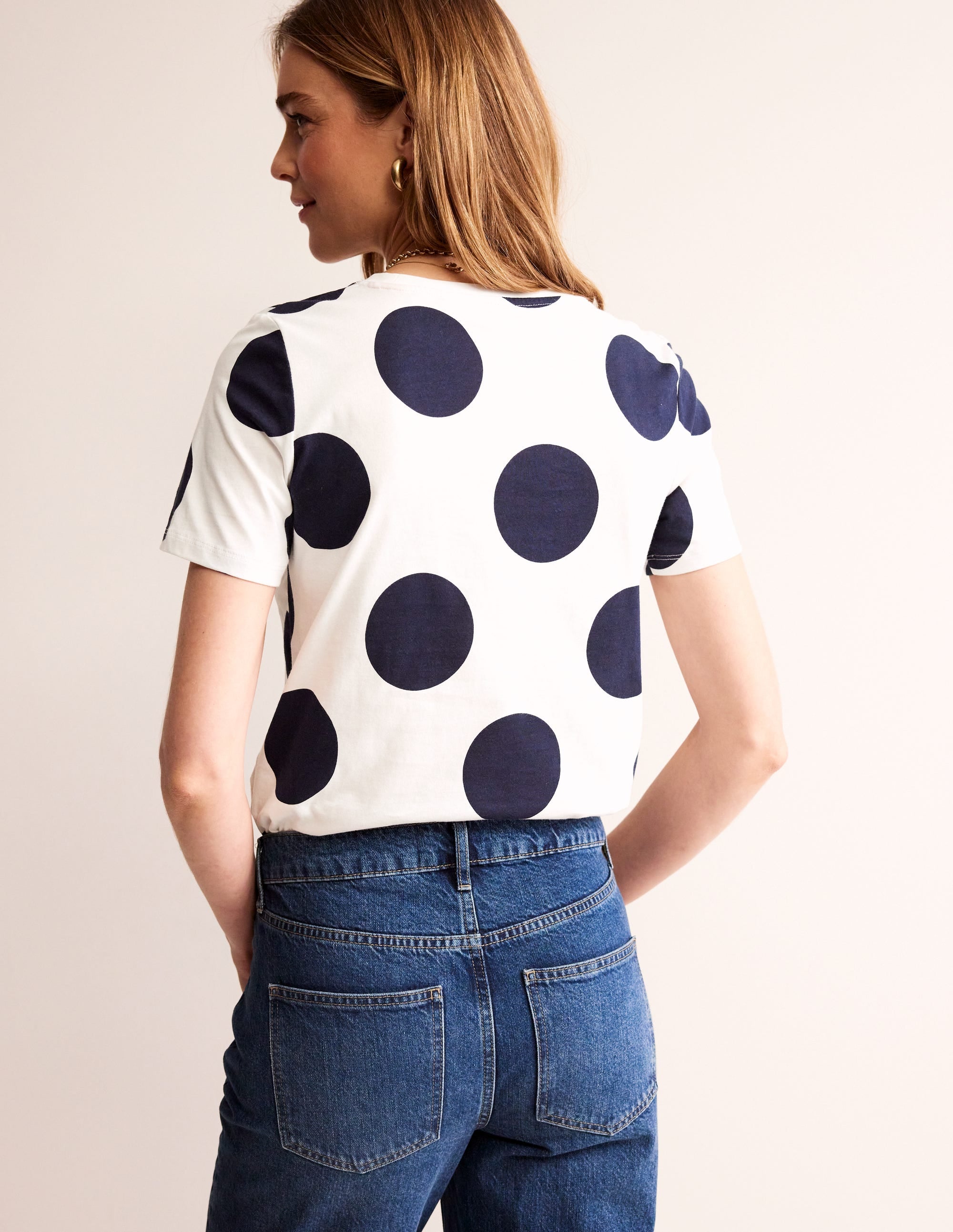  Rosa Printed T-Shirt-Ivory, Spots、mySite、ashleygrahame