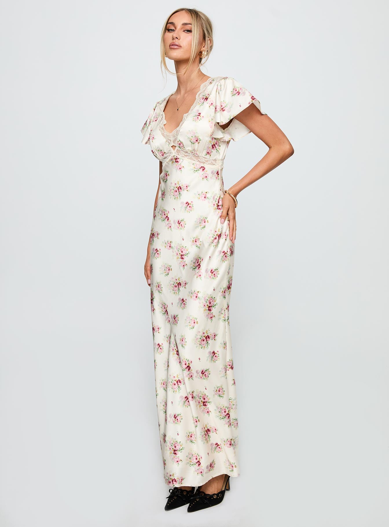 Miraselle Maxi Dress Cream Floral、mySite、solidvoid