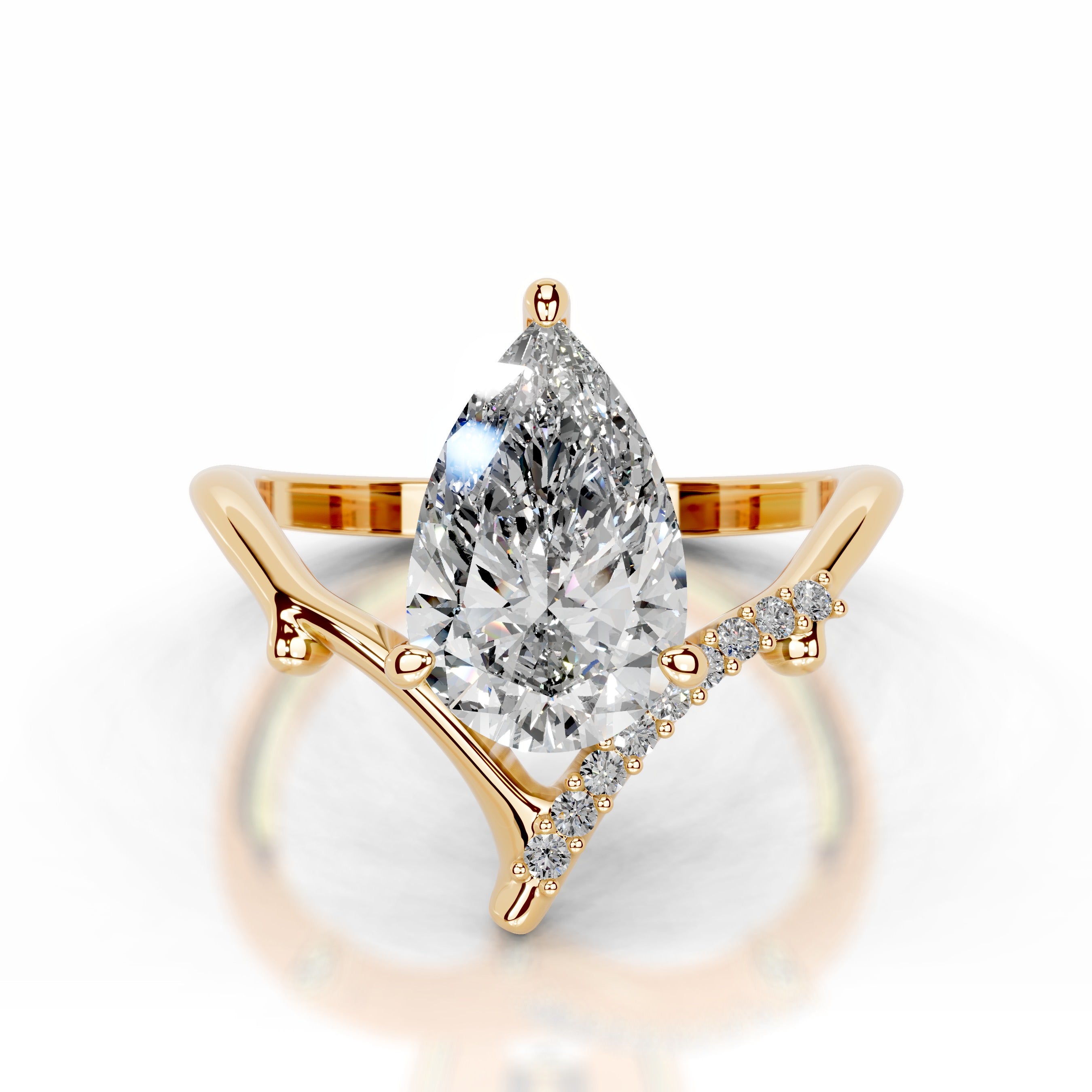 Brilliant Blooms Lab Grown Diamond Ring - 18K Yellow Gold、mySite、hinf8tx79