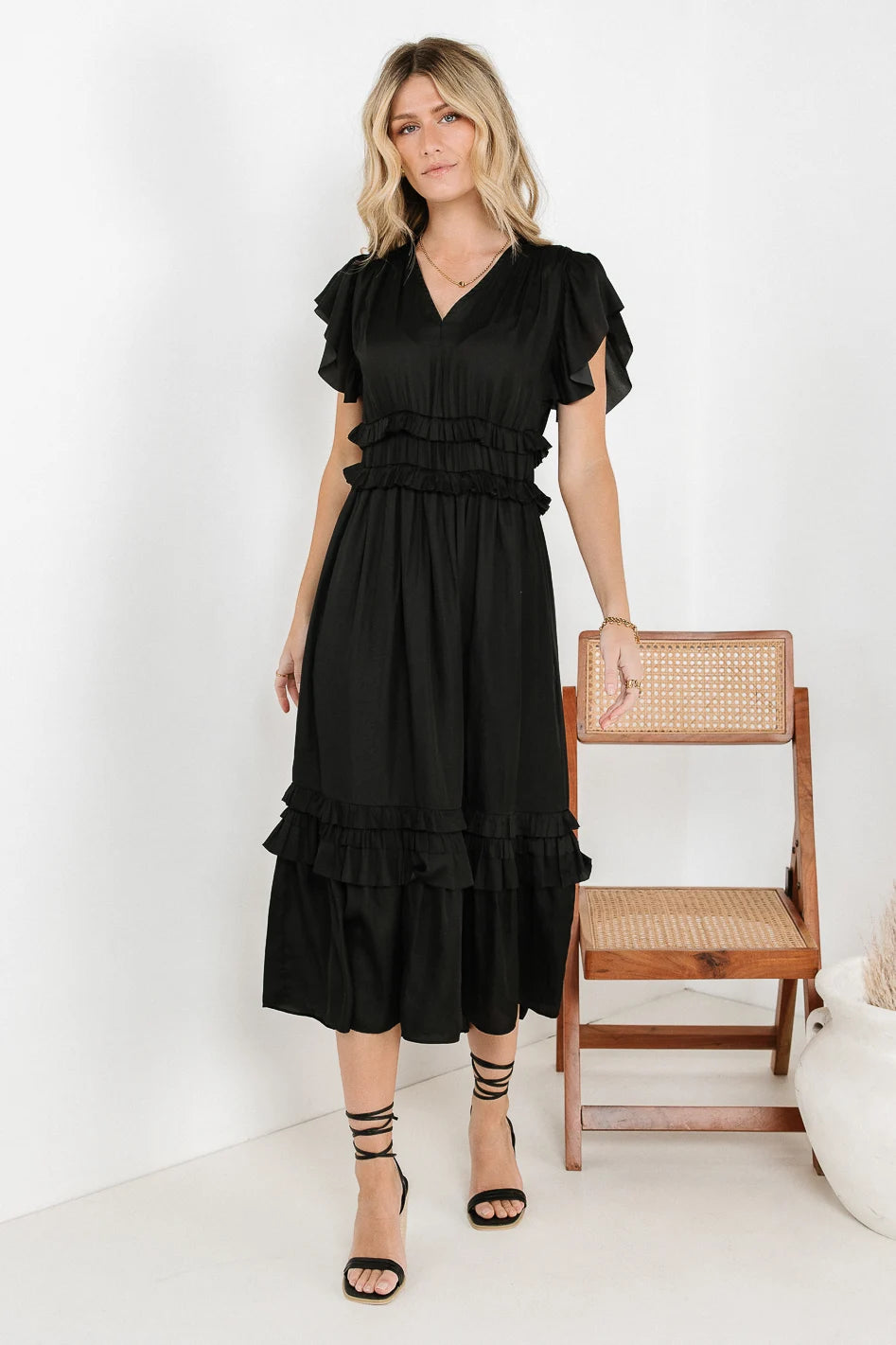  Willa Ruffle Dress in Black - FINAL SALE、mySite、merchandisen