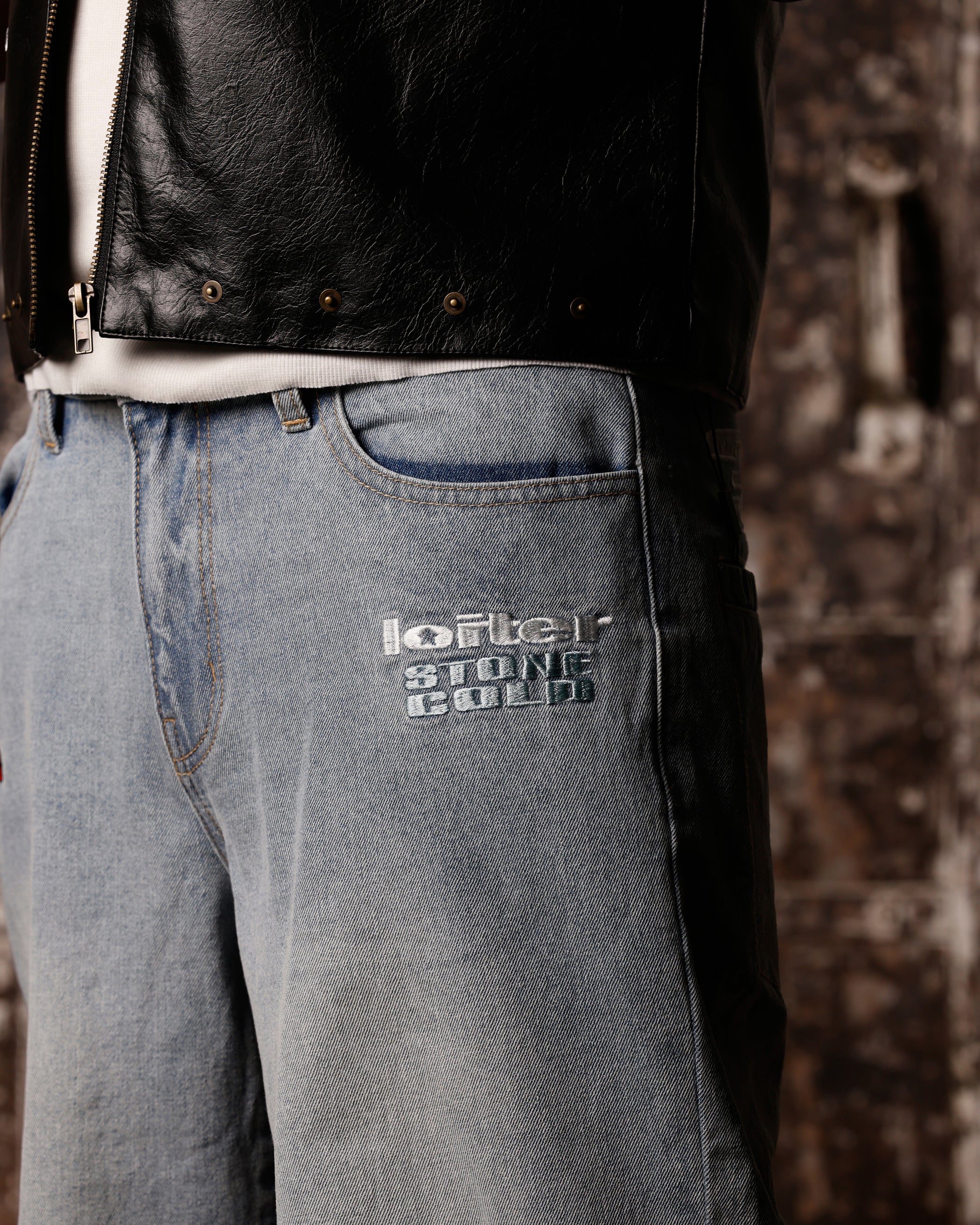 Loiter X WWE Stone Cold Washed Jeans Vintage Blue Wash、mySite、zt4zffjzw