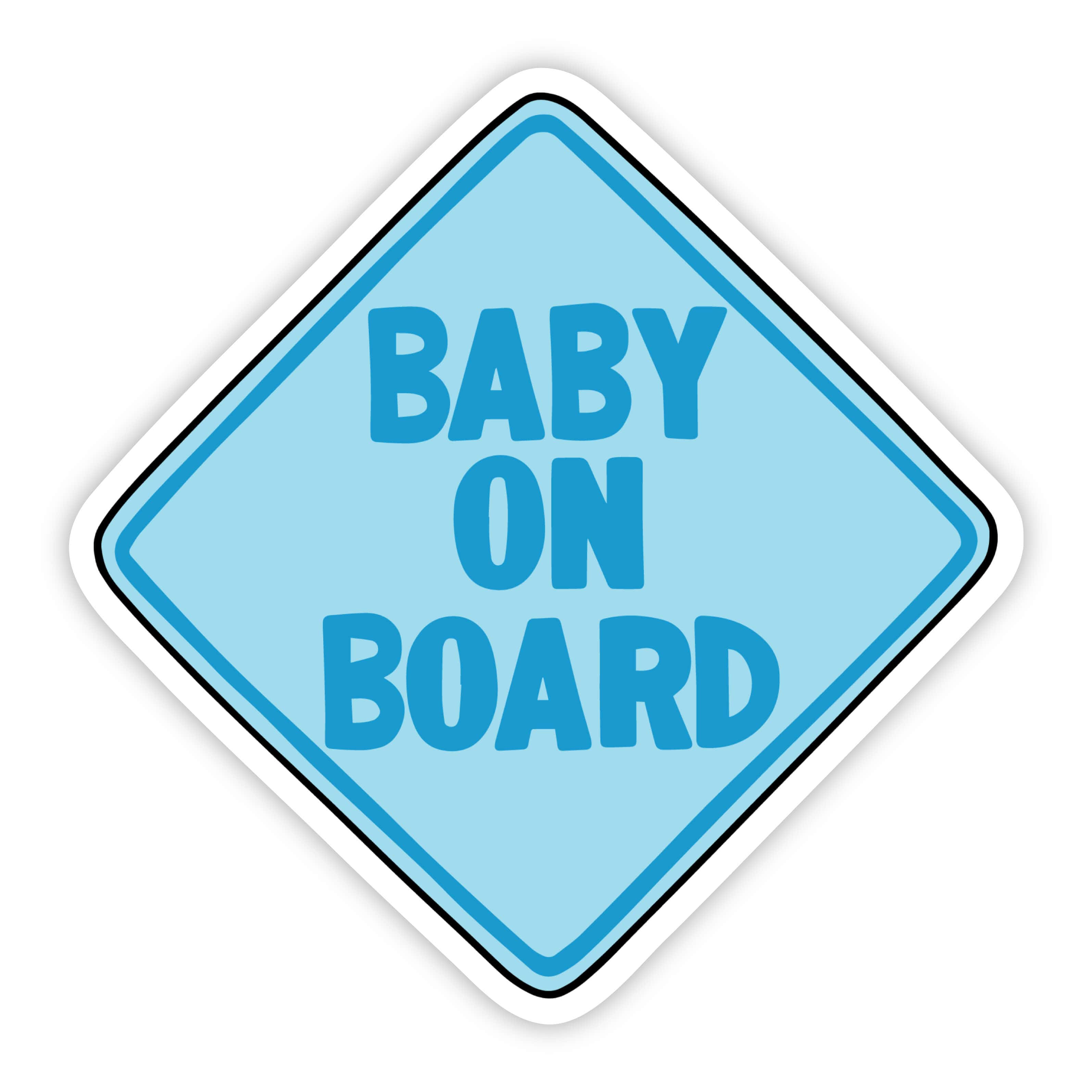  Baby On Board Blue - Large 5 x 5 Sticker、mySite、elrpsem3k