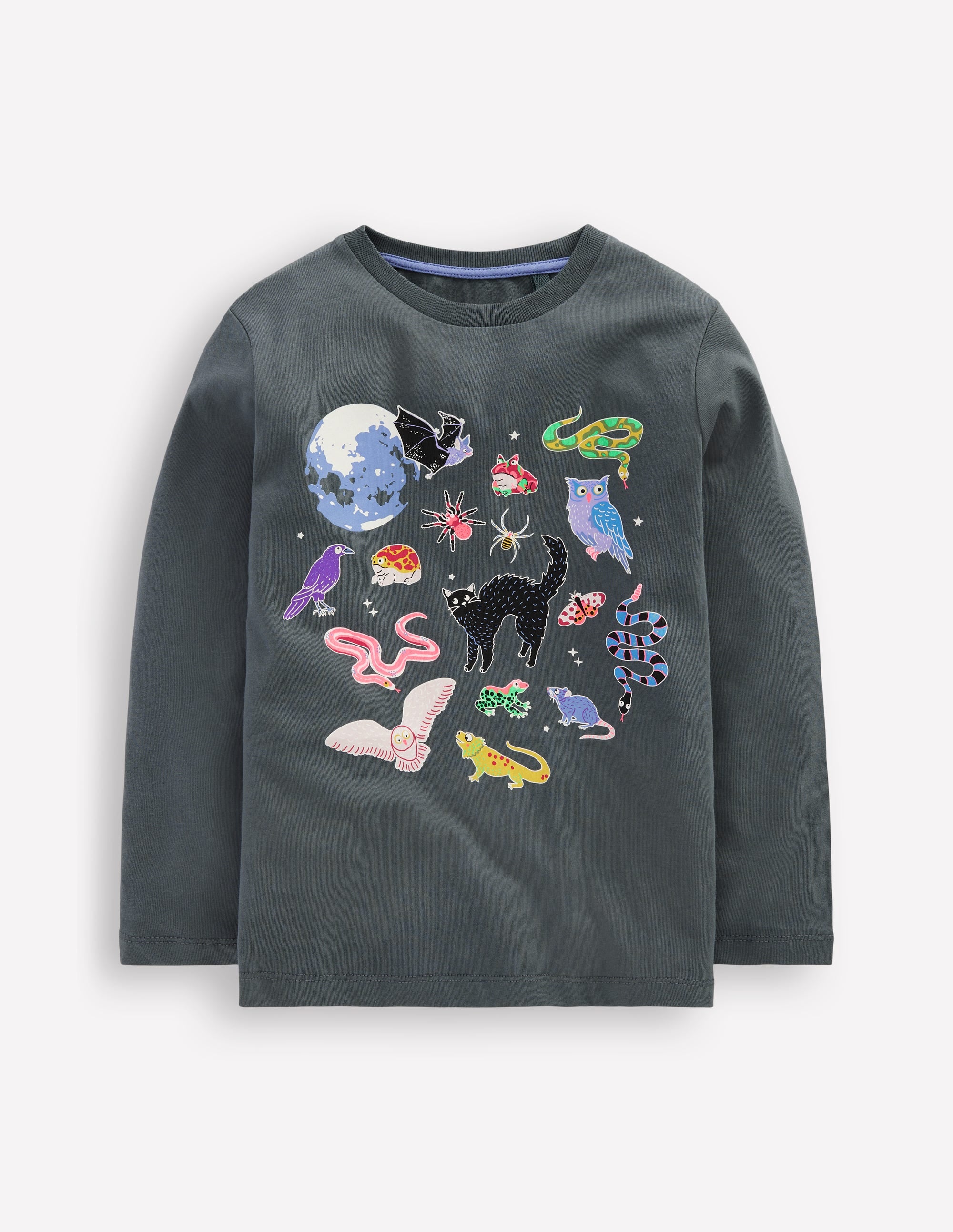  Glow-In-The-Dark T-Shirt-Smoke Grey Animals、mySite、ashleygrahame