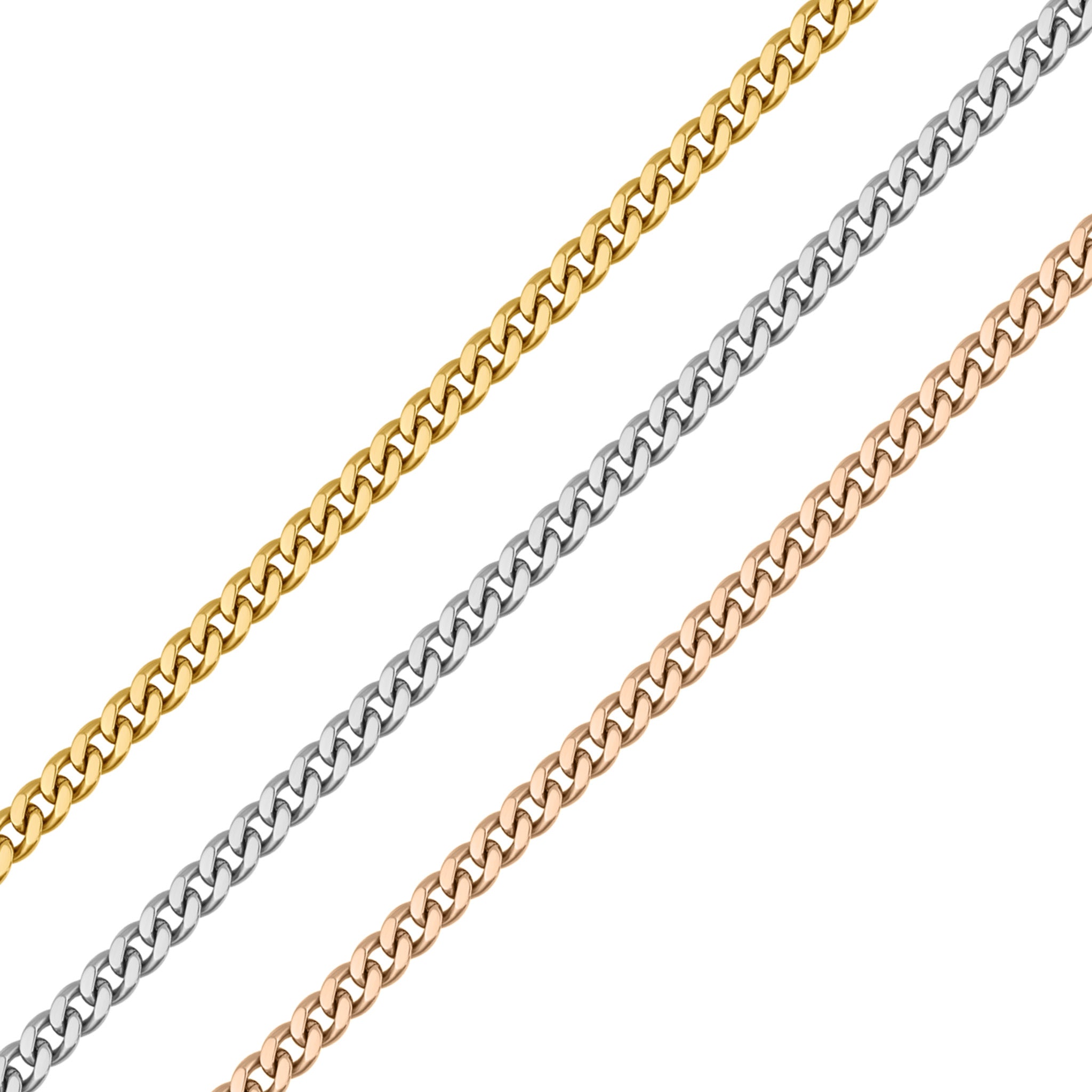 2mm 18K Gold PVD Stainless Steel Diamond Cut Curb Permanent Jewelry Chain By The Foot / SPL1004、mySite、dreamappss