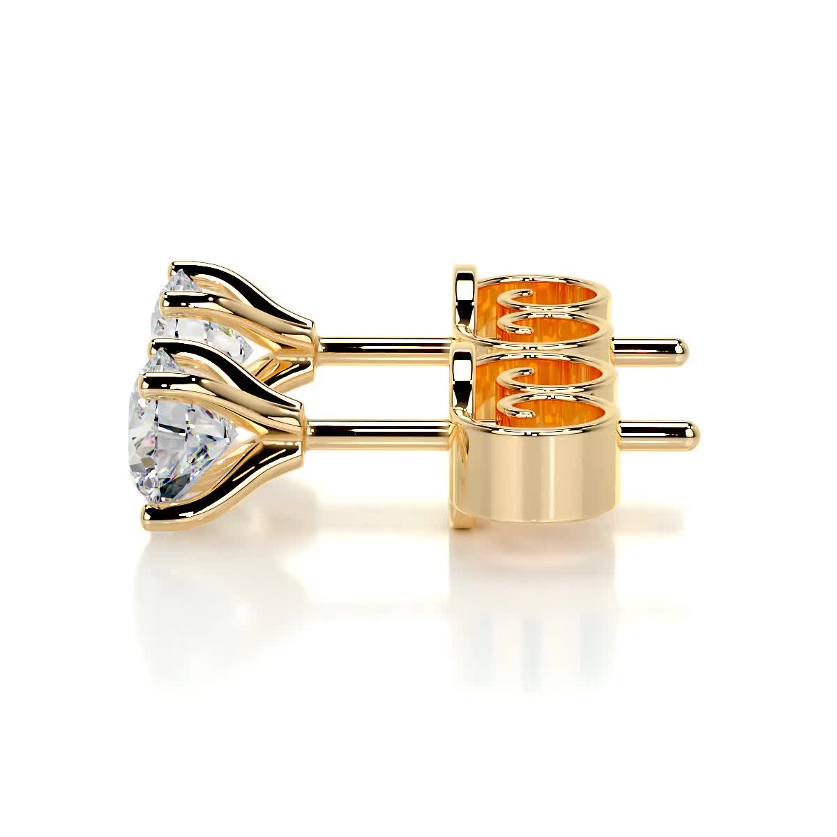 Allen Moissanite Earrings (3 Carat) -18K Yellow Gold、mySite、hinf8tx79