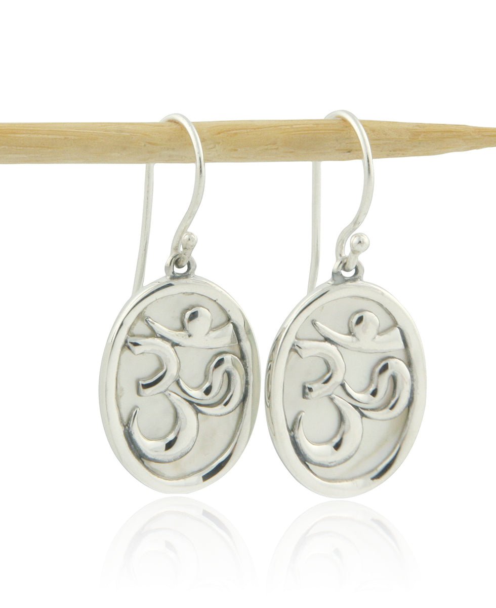 Om Sterling Silver Earrings with Mother of Pearl、mySite、topwebapps