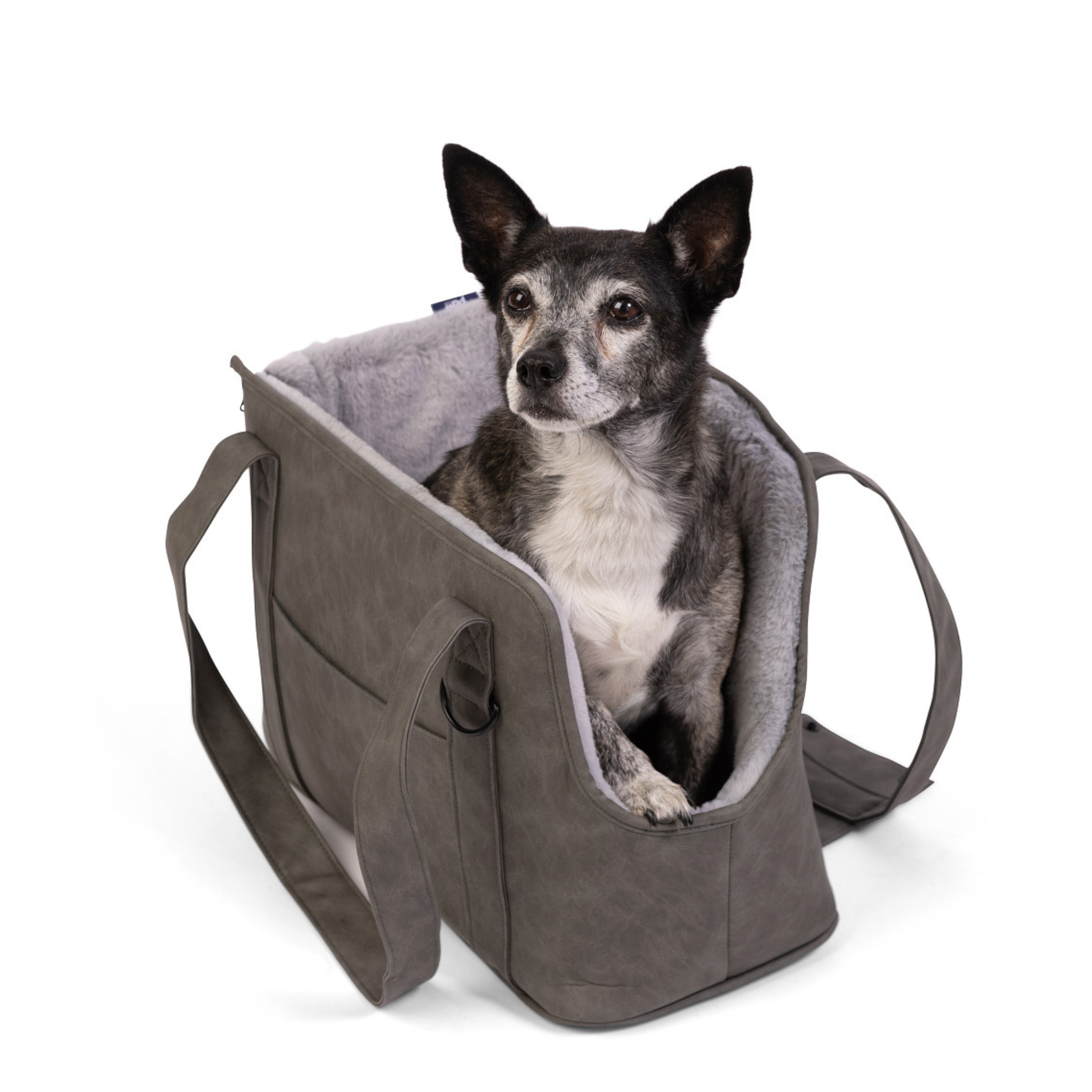 PupTote™ 3-in-1 Faux Leather Dog Carrier Bag 2.0 - Slate Grey、mySite、solidvoid