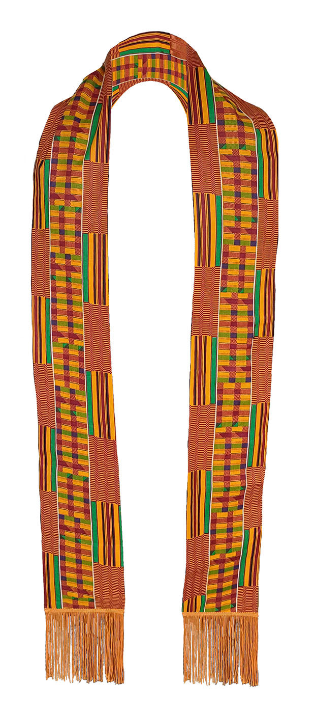 Kente African Print Church Clergy Pastor Choir Stole/Sash with Fringes DPC0795S、mySite、solidvoid