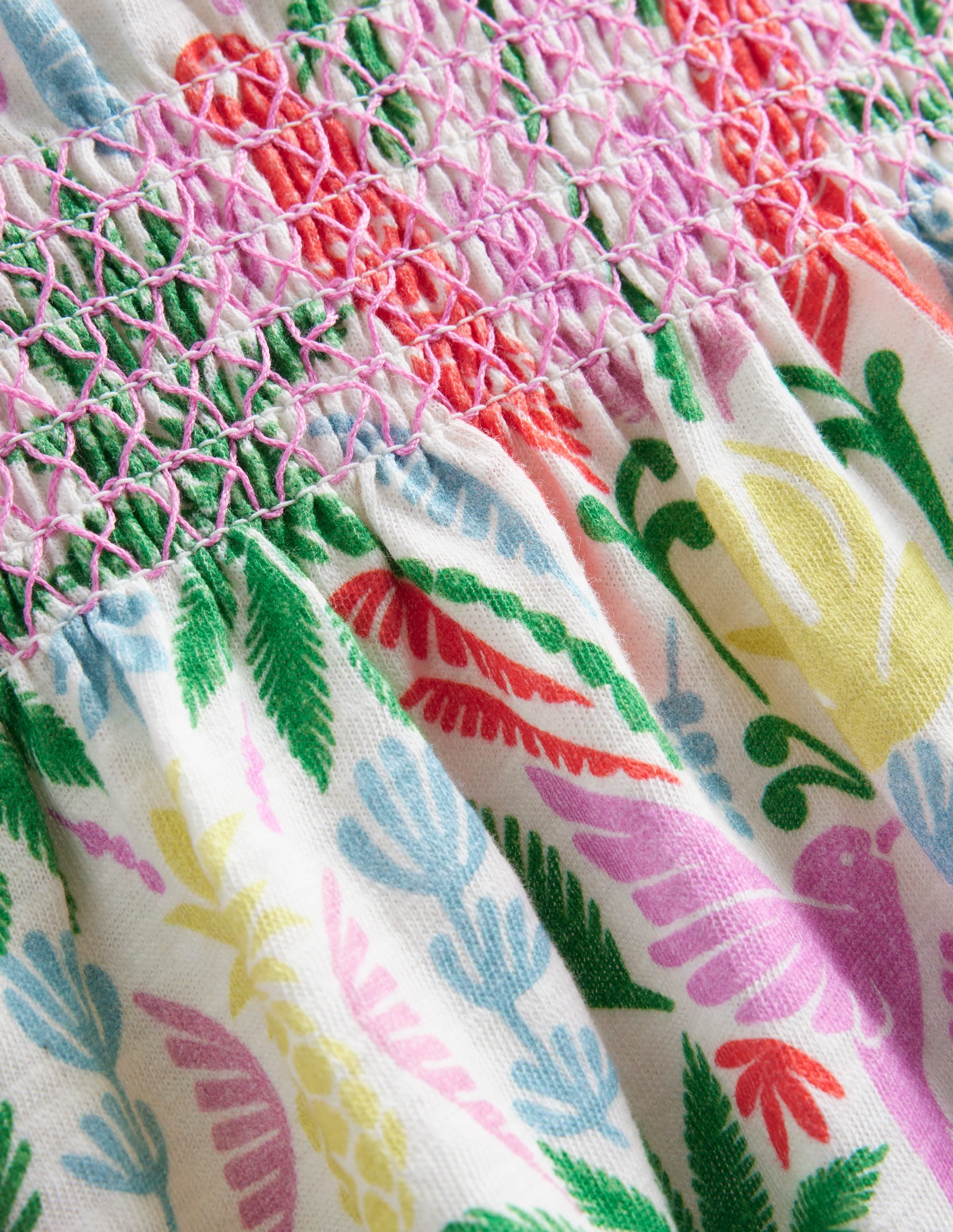  Shirred Waist Jersey Dress-Multi Rainbow Palm、mySite、ashleygrahame