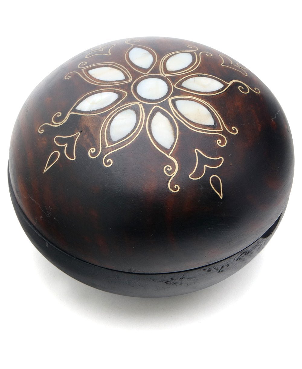 Mother of Pearl Inlay Round Wood Trinket Boxes、mySite、topwebapps