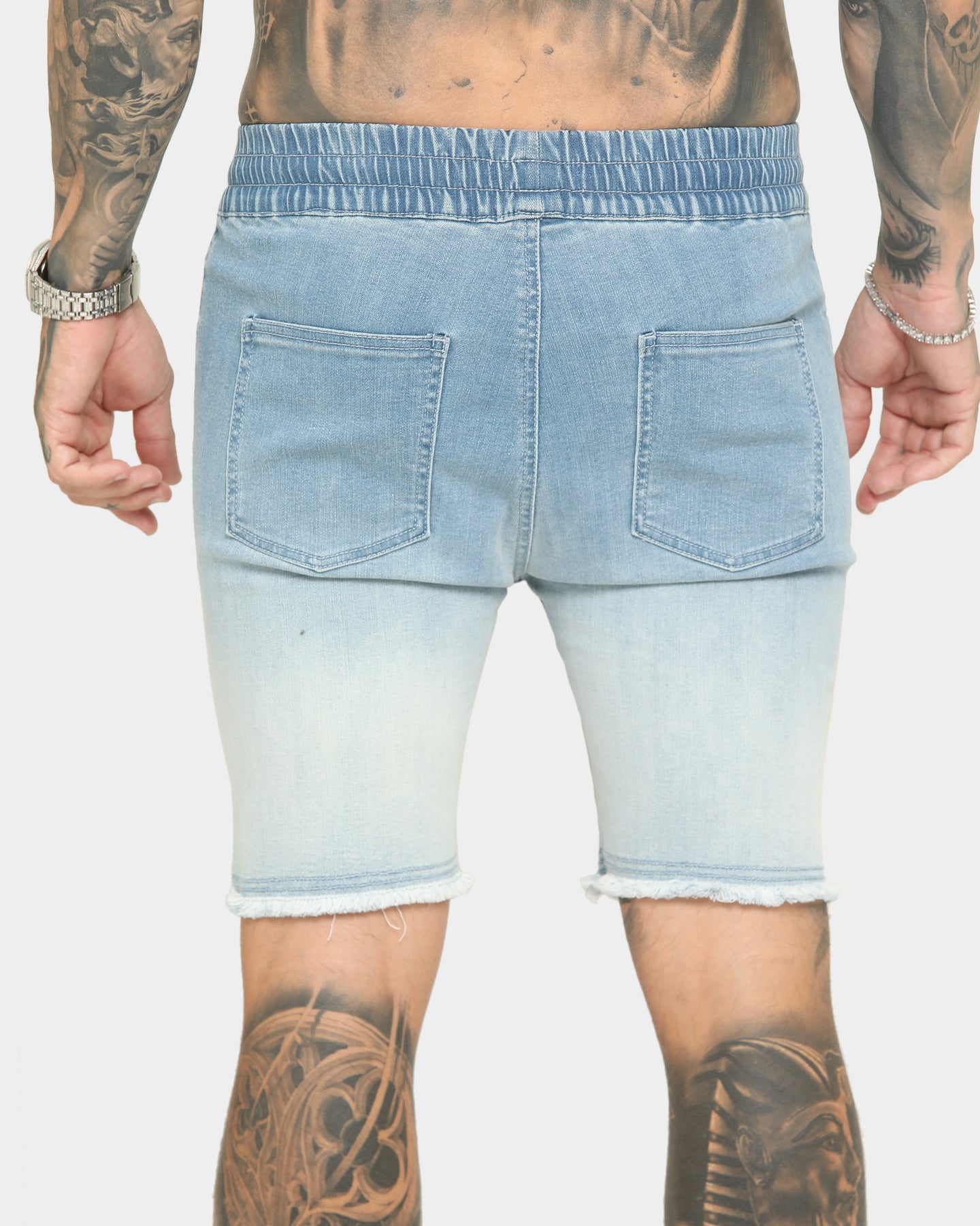 EN ES Gunner Skinny Ripped Shorts Gradient Blue、mySite、zt4zffjzw