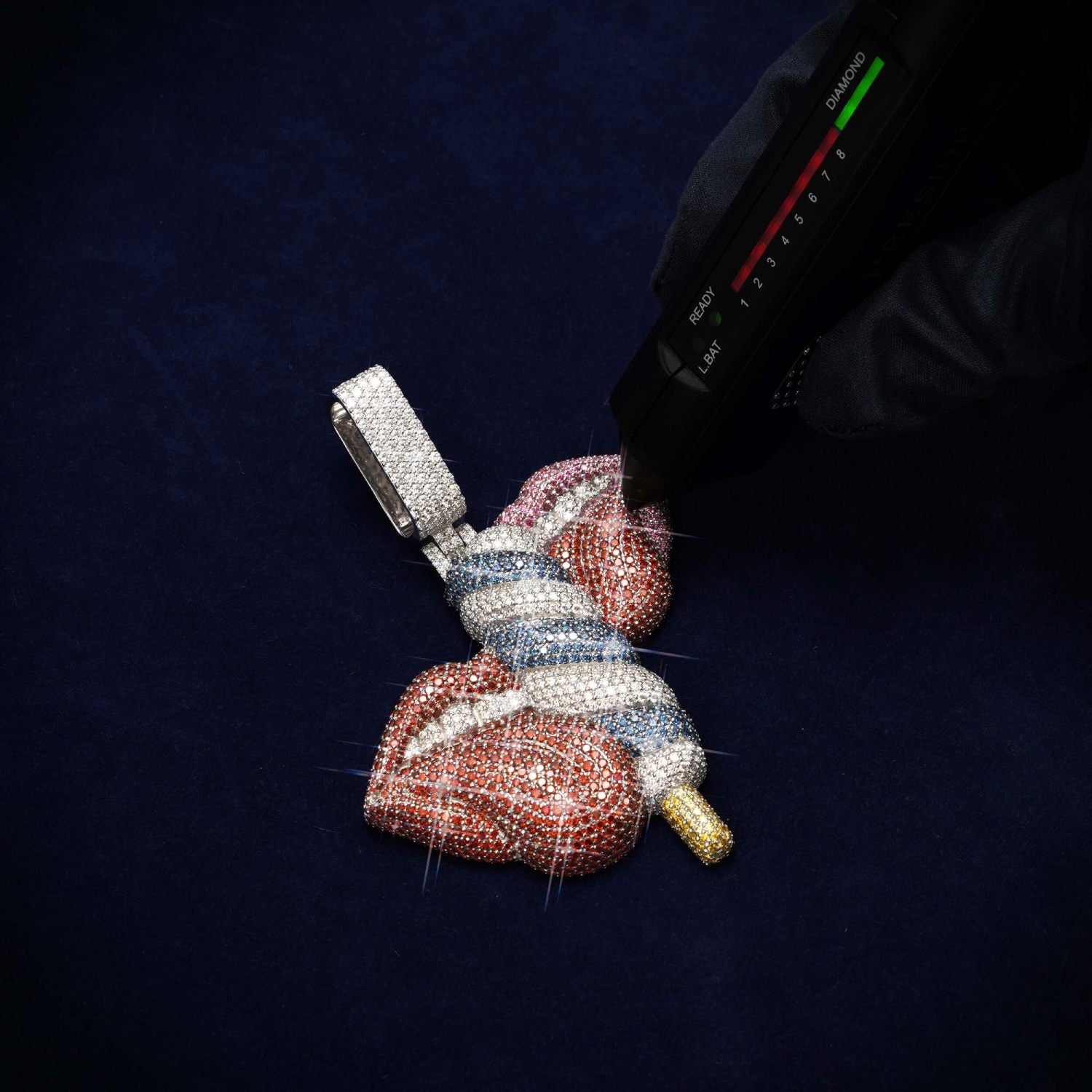 ICECREAM LICK Custom Moissanite Logo Pendant 14K Gold、mySite、hinf8tx79