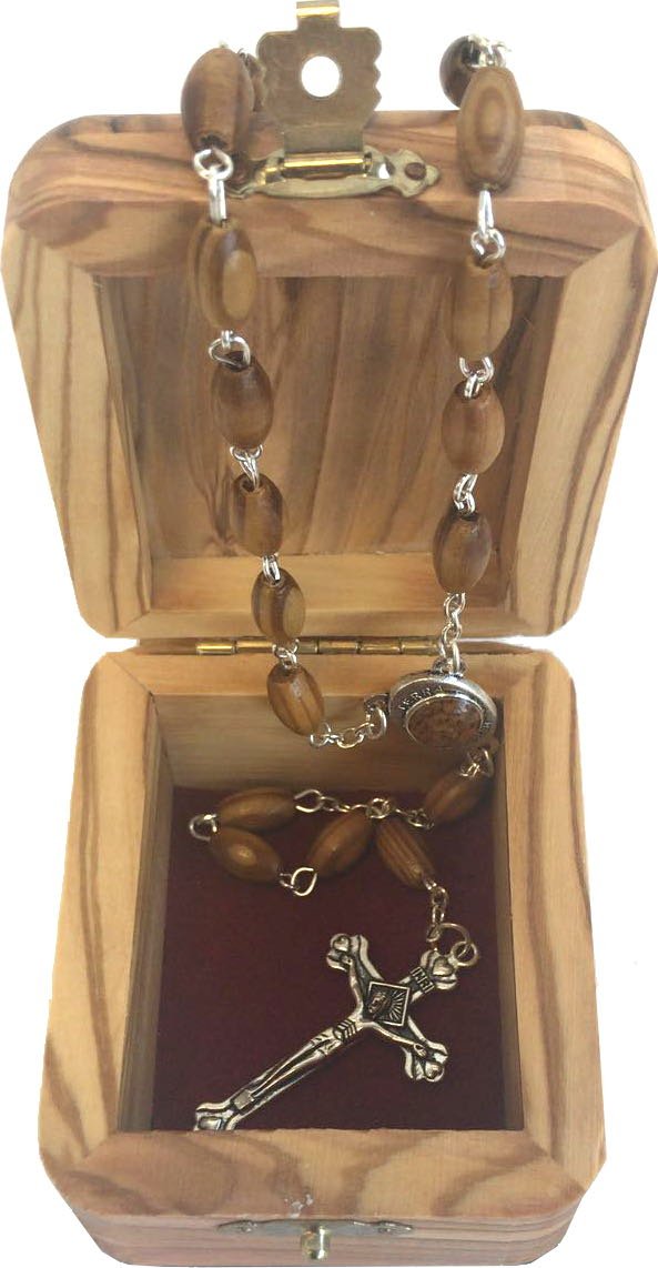  Jerusalem Cross Olive Wood Rosary and Box - Made in Bethlehem、mySite、elrpsem3k
