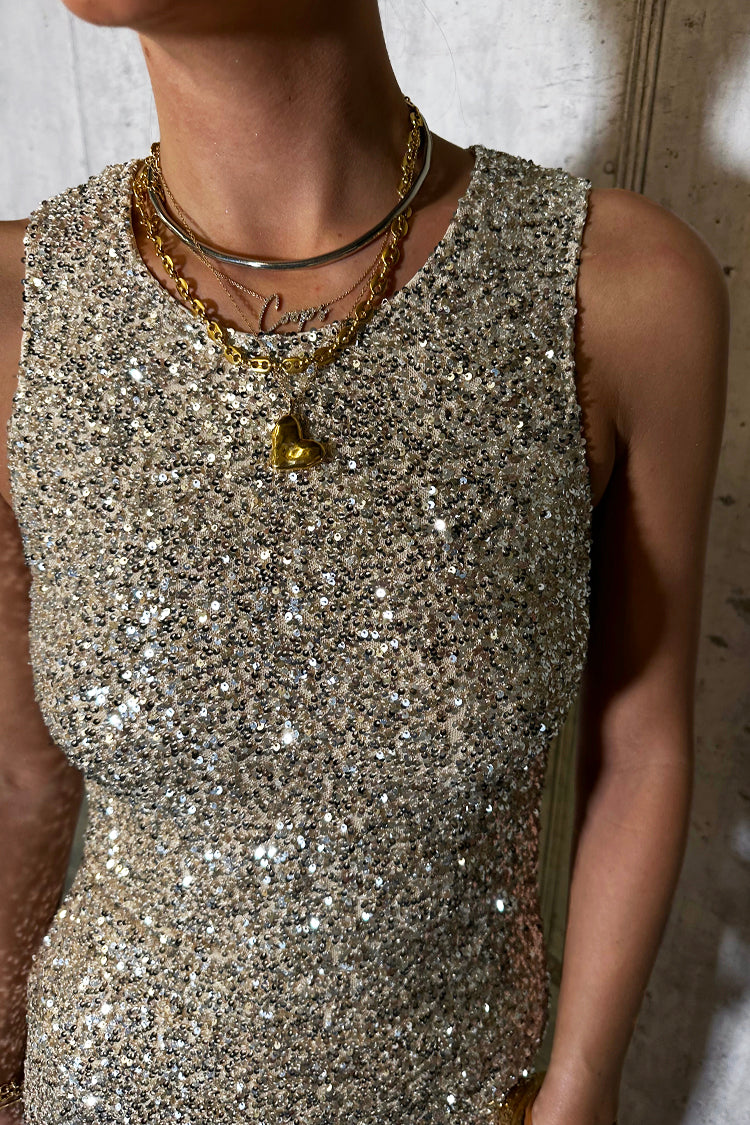 Silver Sequin Tank Top、mySite、solidvoid