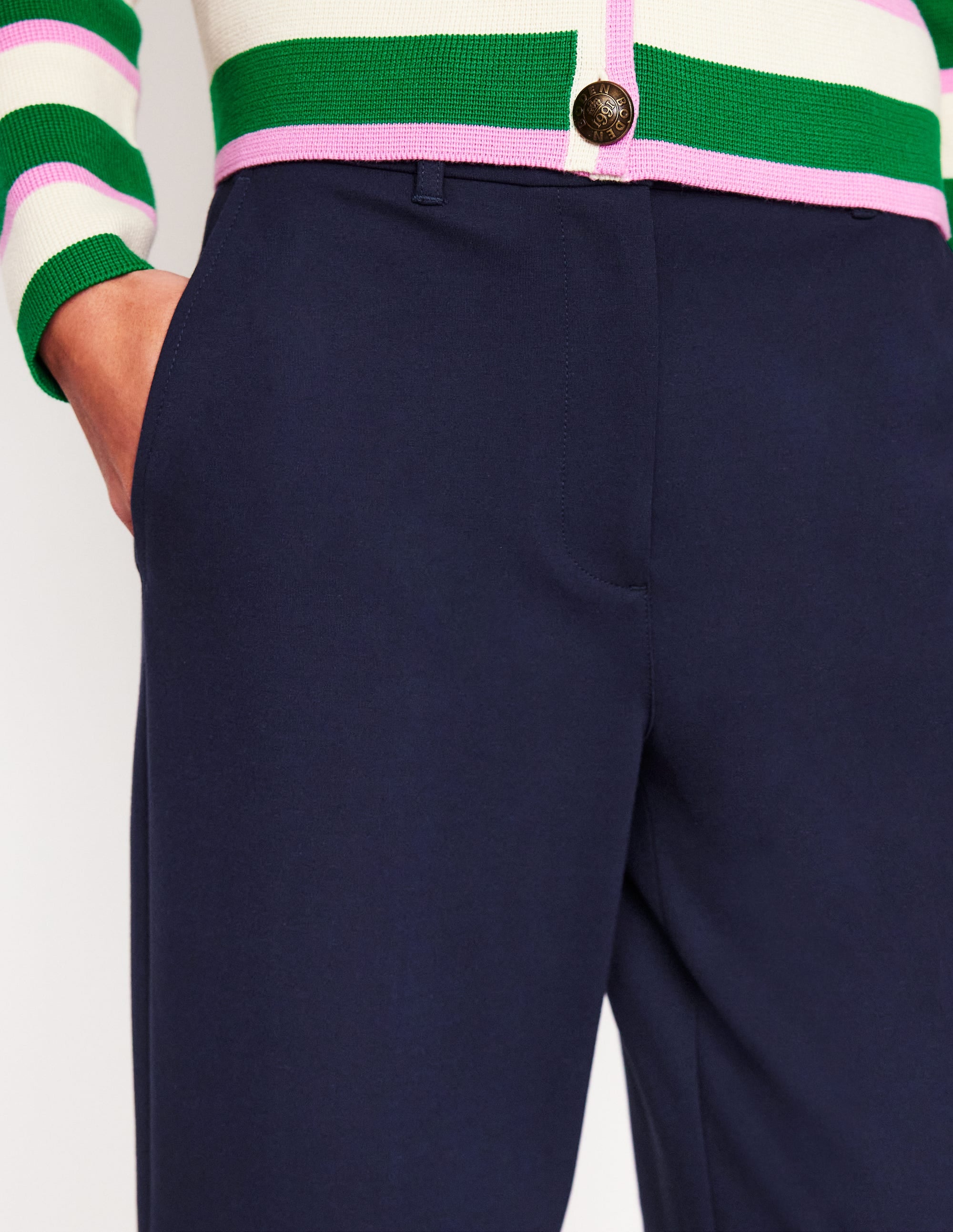  Cropped Ponte Pants-Navy、mySite、ashleygrahame