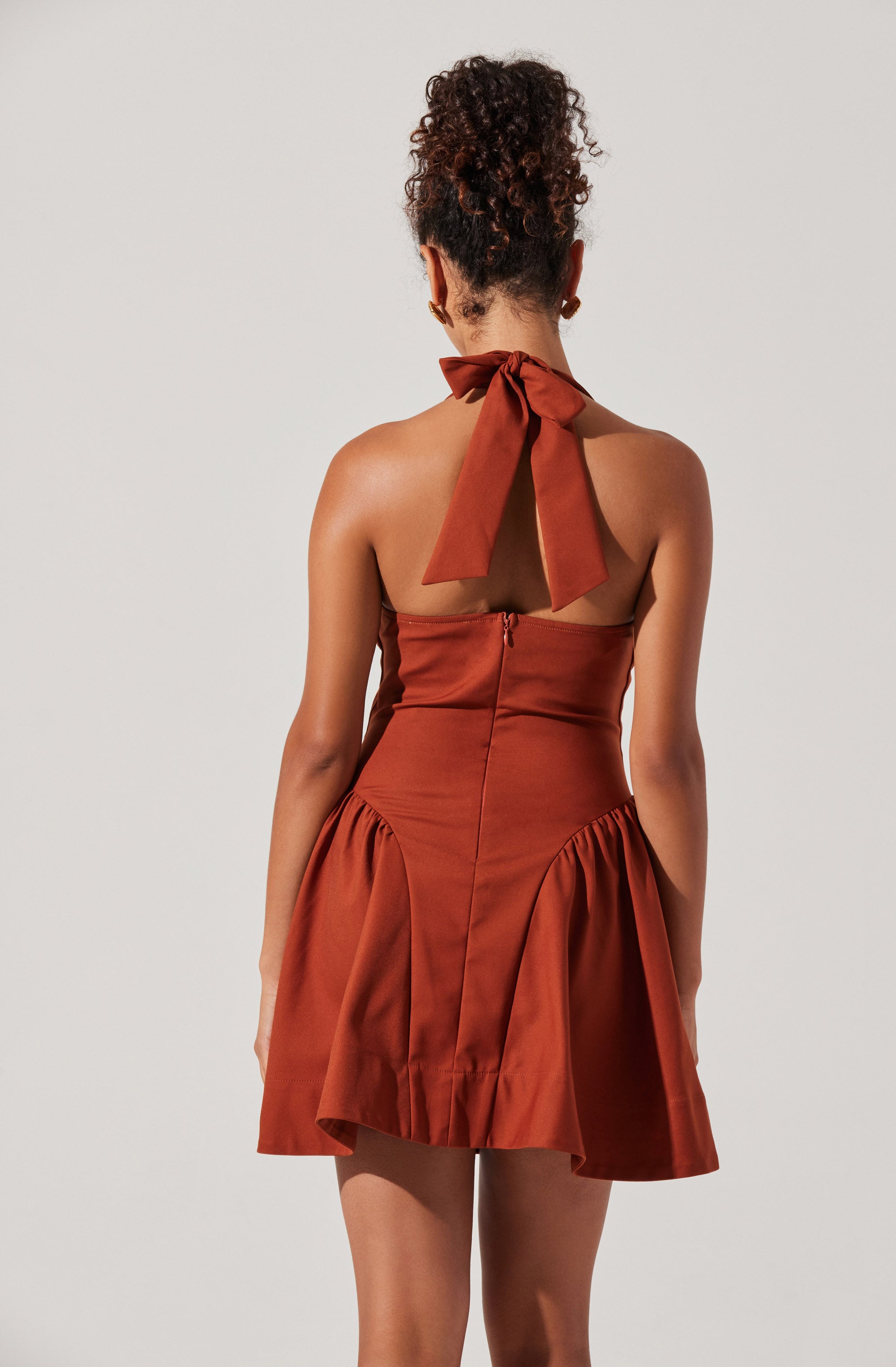 Meana V-Neck Halter Mini Dress、mySite、solidvoid