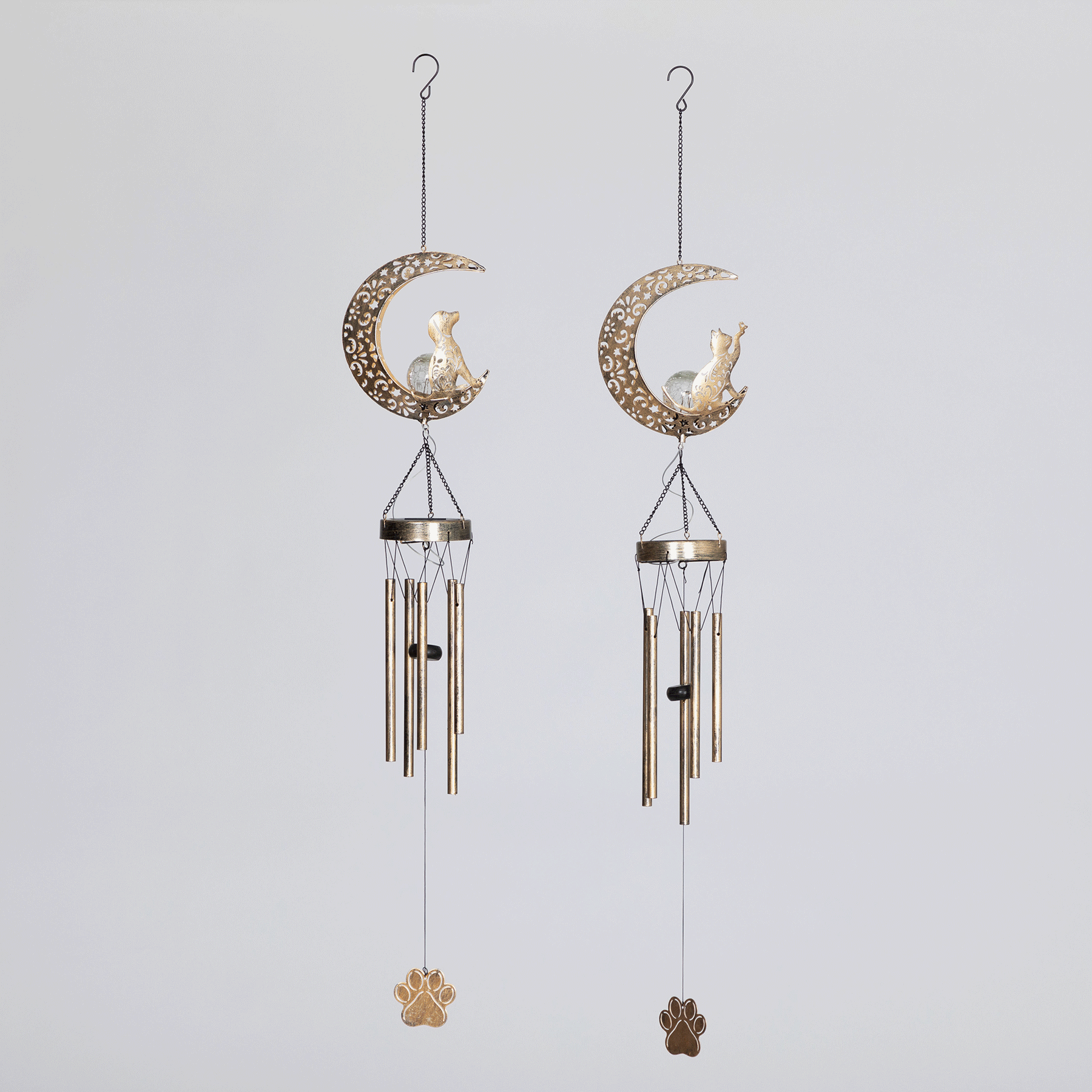 Pet Crescent Moon Solar Wind Chime、mySite、camillekostekn