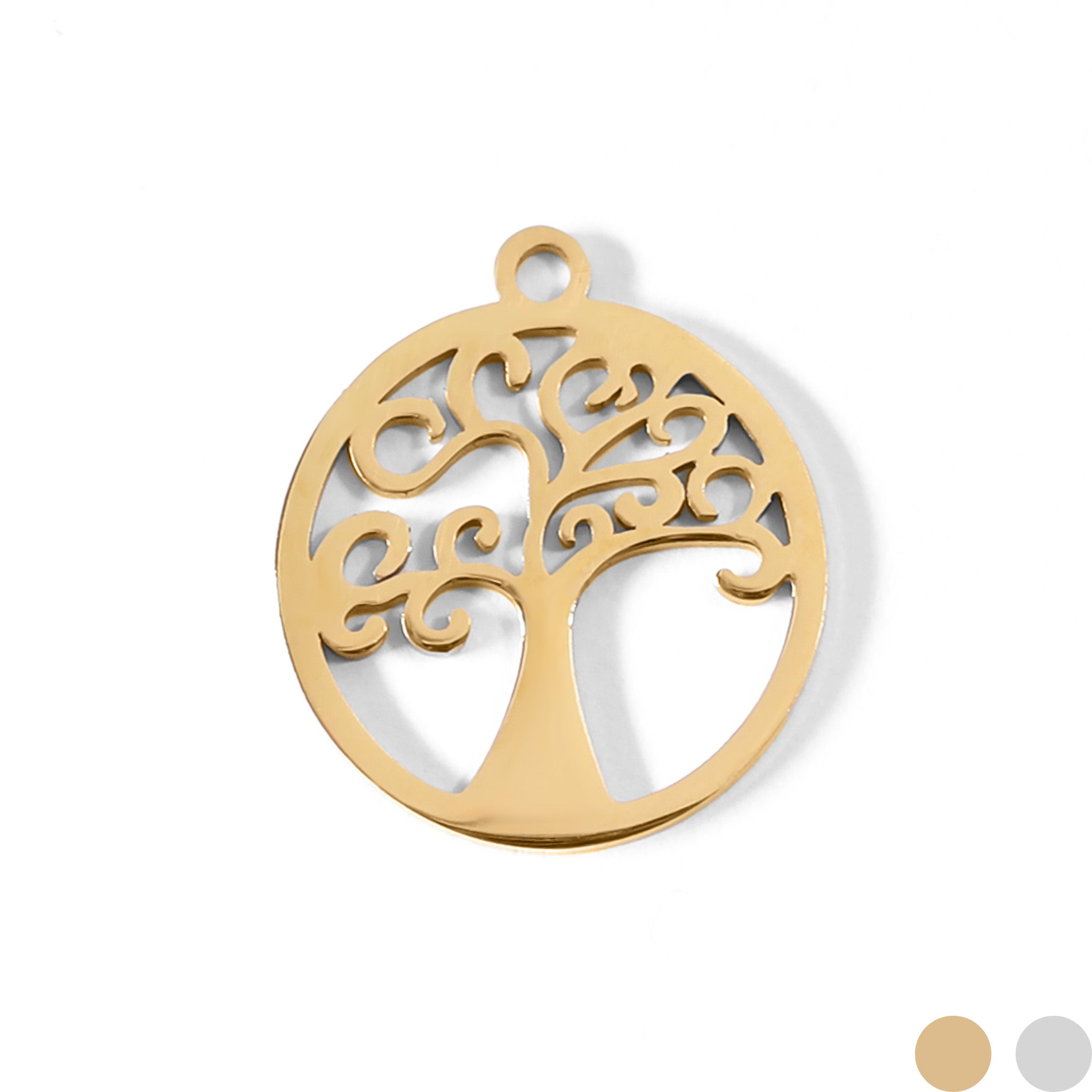 18K Gold PVD Stainless Steel Tree Of Life Charm / PDL0036、mySite、dreamappss