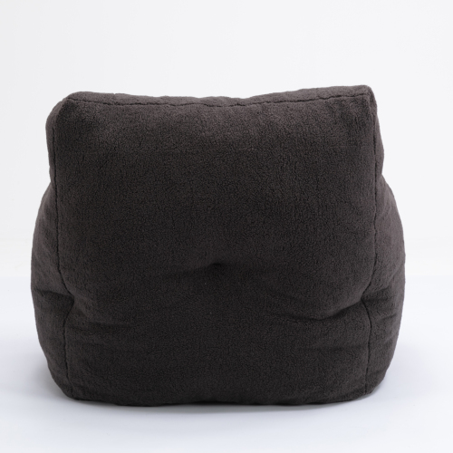 010-Soft Teddy Fabric Tufted Foam Bean Bag Chair With Teddy Fabric Ivory White、、casual