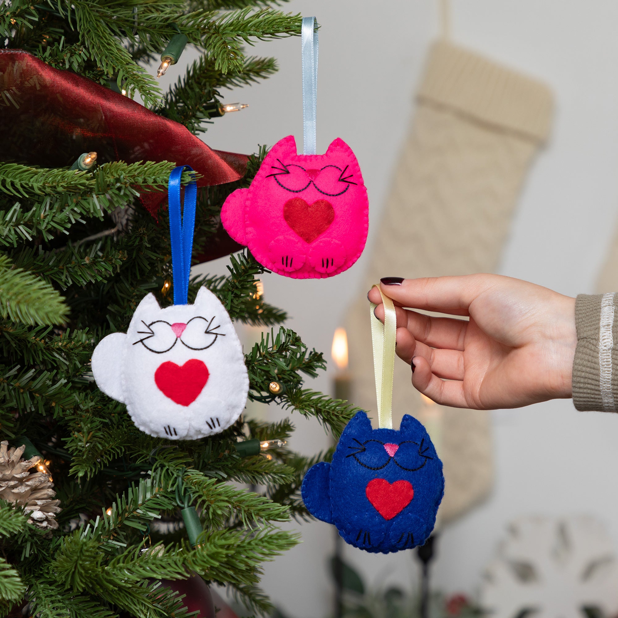 Stuffed Cat Ornaments - Set of 3、mySite、camillekostekn