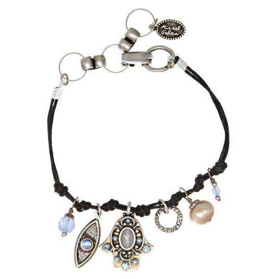 Michal Golan Silver Cat’s Eye Hamsa and Evil Eye Bracelet、mySite、topwebapps