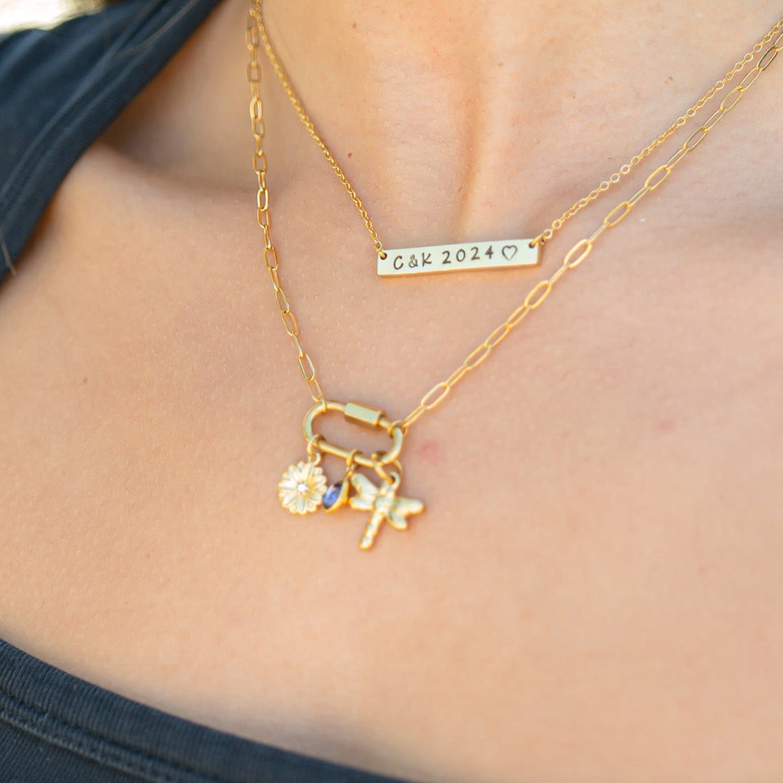 18K Gold PVD Teardrop Birthstone Charm / PDL0263、mySite、dreamappss