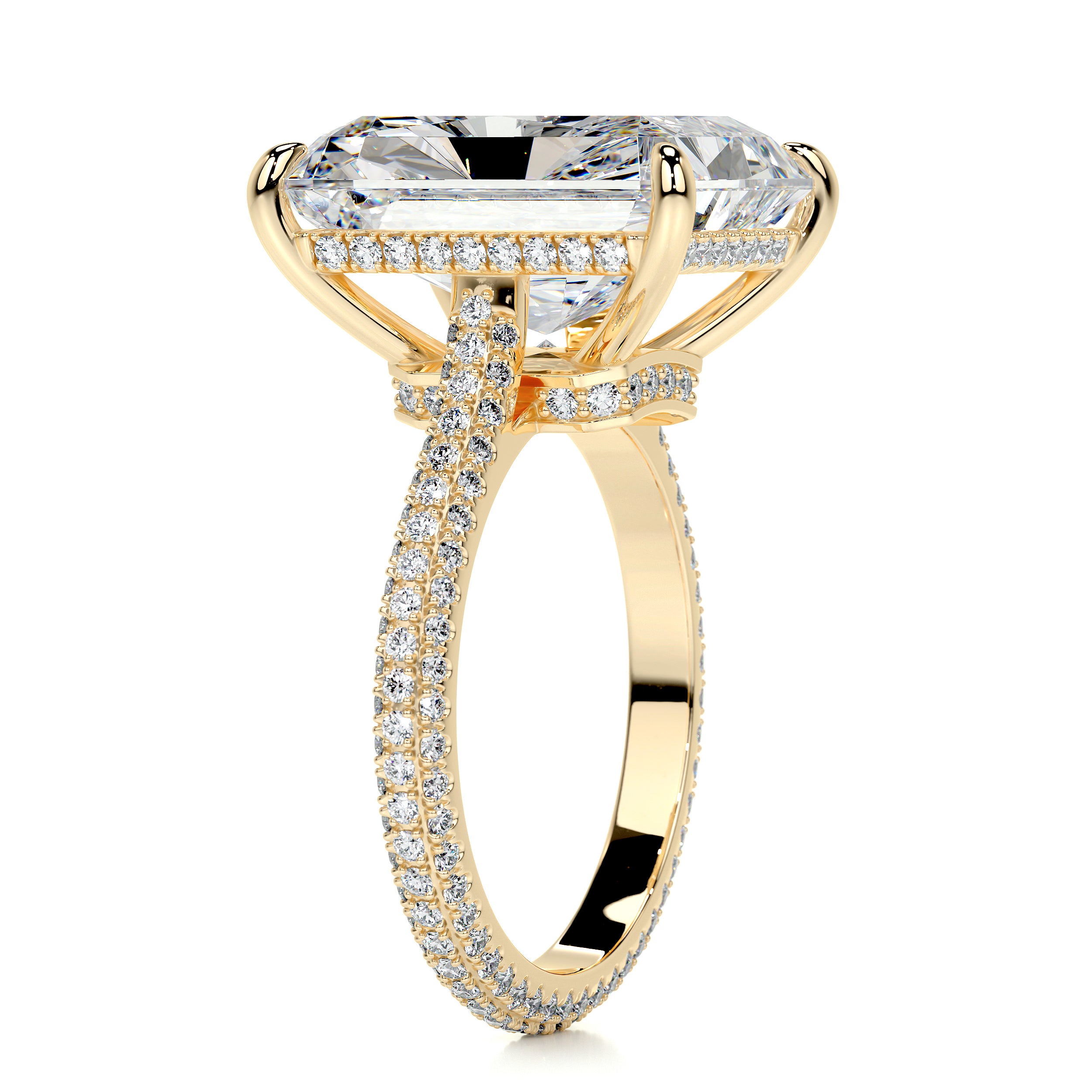 Cher Moissanite & Diamond Ring -18K Yellow Gold、mySite、hinf8tx79