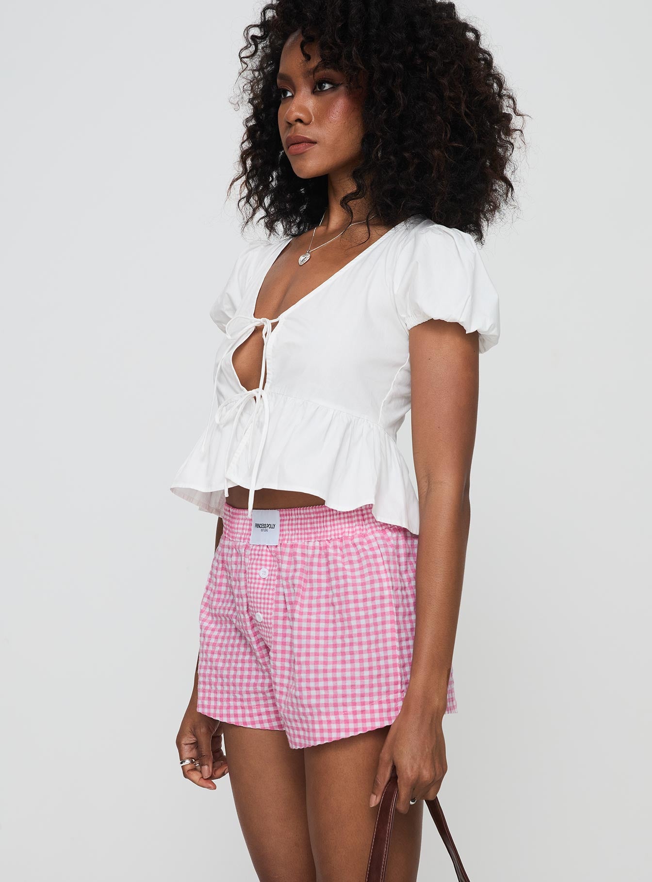Back To It Boxer Shorts Pink Gingham、mySite、solidvoid