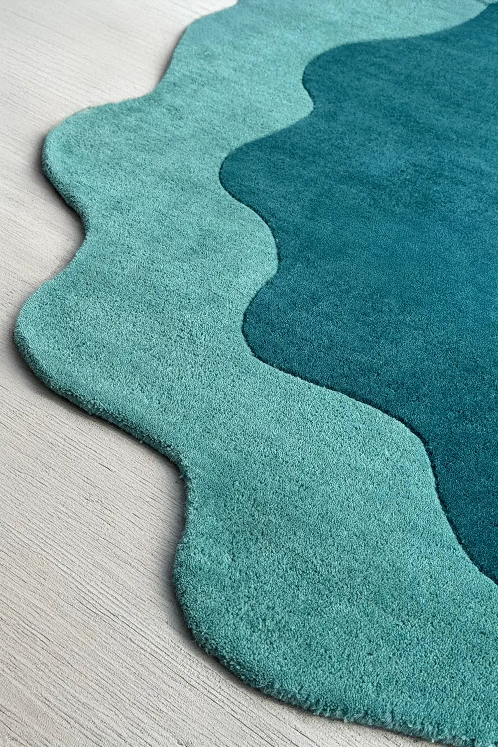 Scallop Round Hand Tufted Wool Rug、mySite、gigharbornorthrealestate