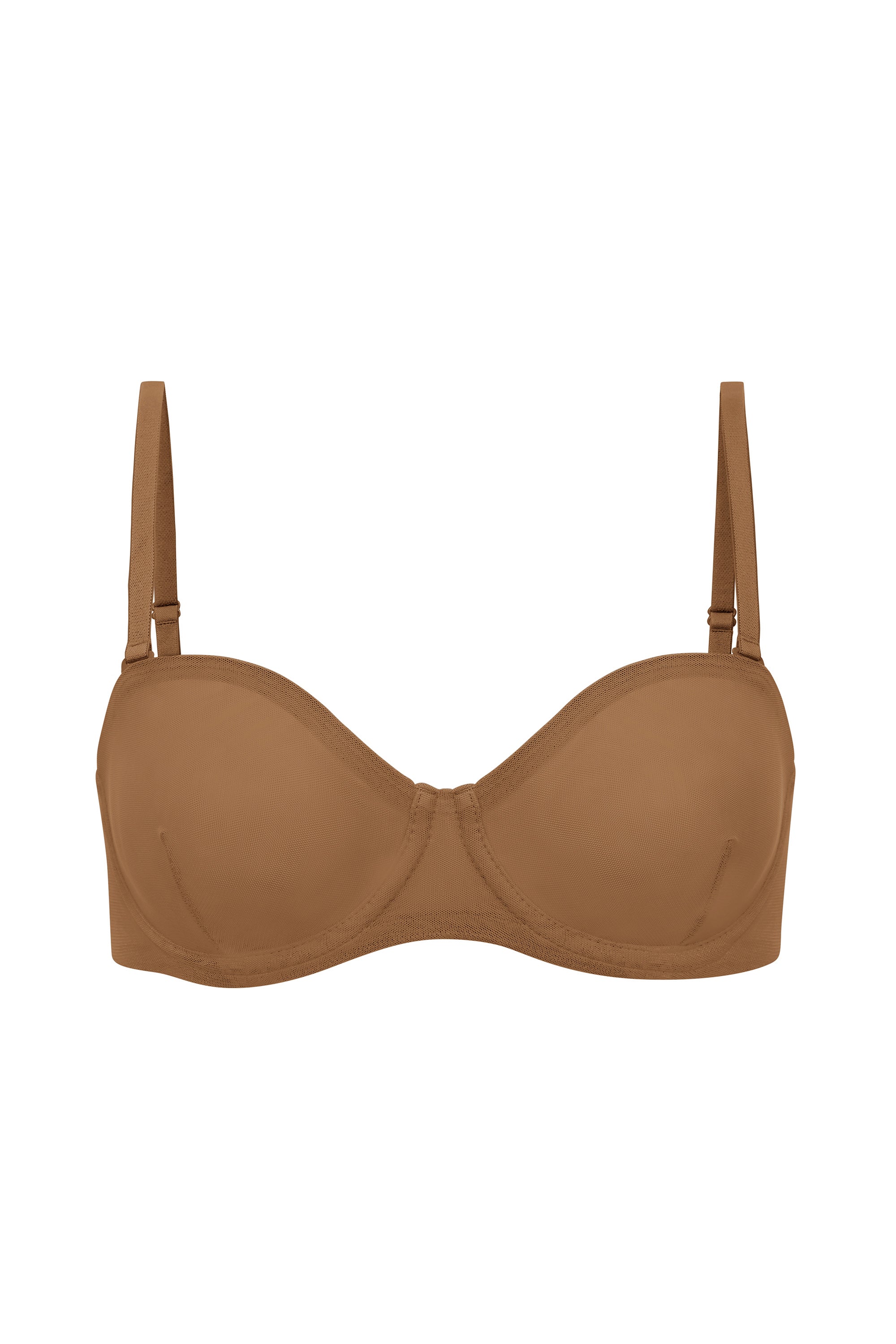 Soft Mesh Strapless Bra in Almond、mySite、solidvoid