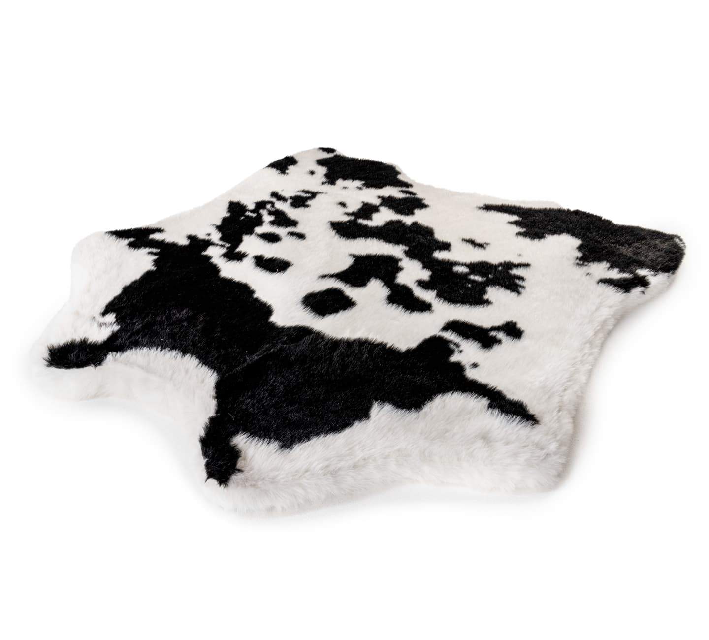 PupRug™ Animal Print Memory Foam Dog Bed Cover - Black Faux Cowhide (Bed Not Included)、mySite、solidvoid
