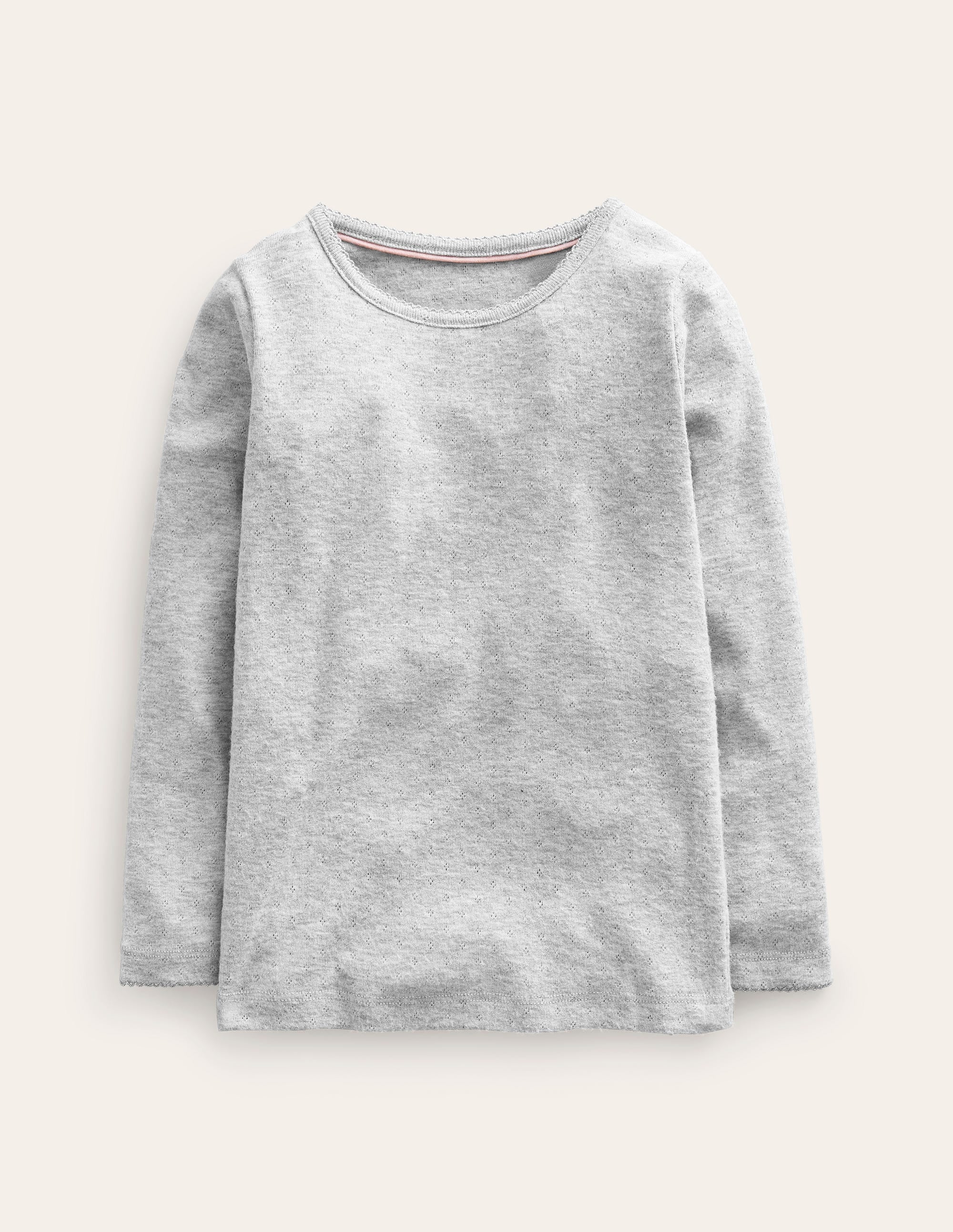  Long Sleeve Pointelle Top-Grey Marl、mySite、ashleygrahame