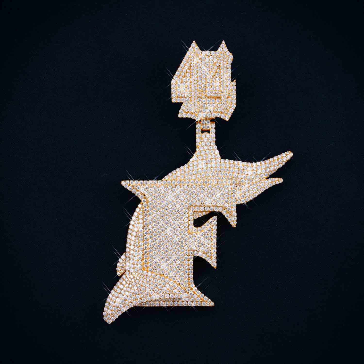 F Custom Moissanite Pendant 14K Gold、mySite、hinf8tx79