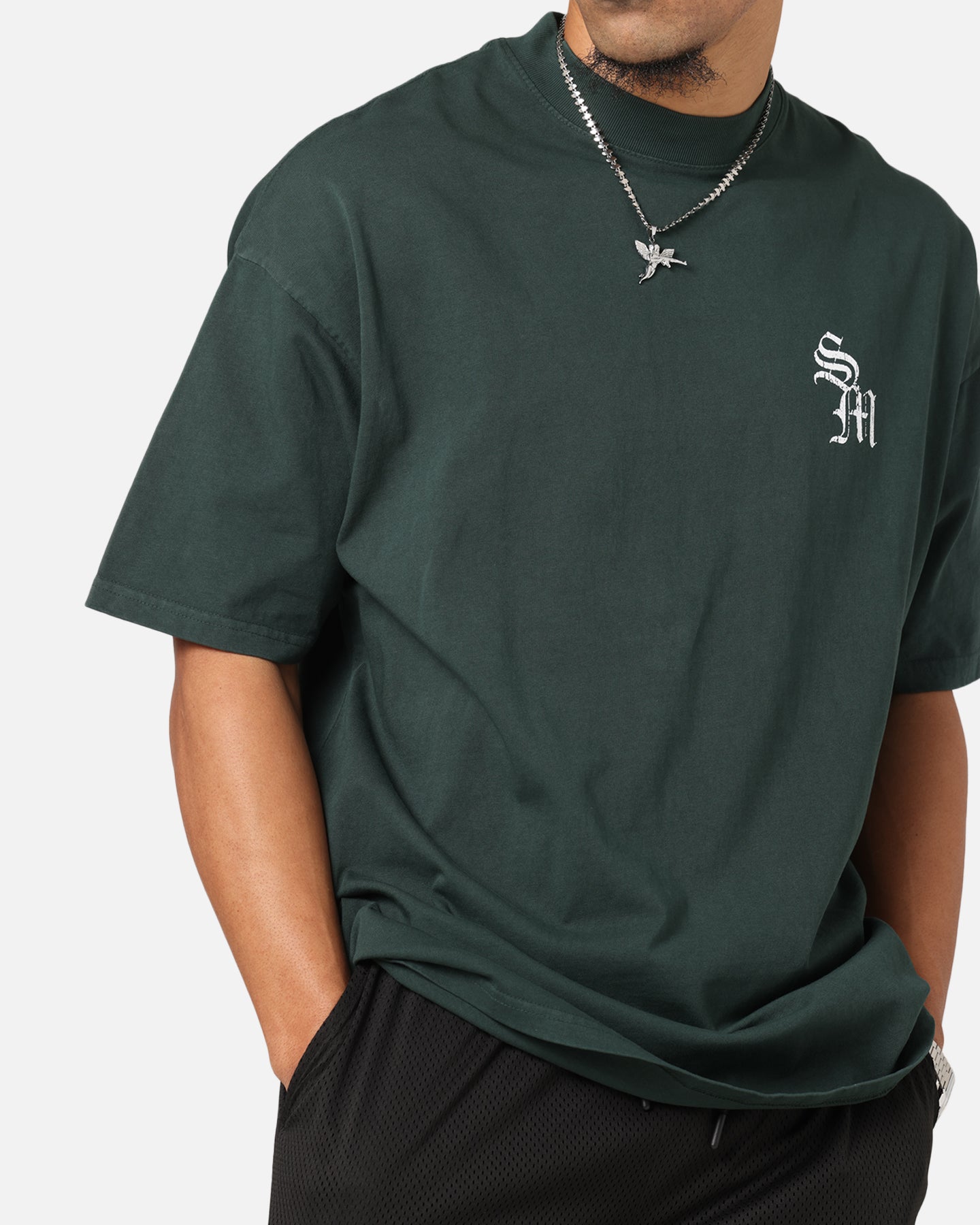 Saint Morta Redemption Mock Neck T-Shirt Green、mySite、zt4zffjzw