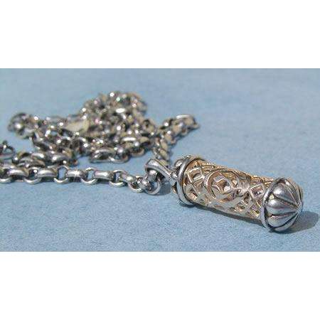 Michael Bromberg Men’s Mezuzah Pendant Necklace in Sterling Silver and 14K Gold、mySite、topwebapps