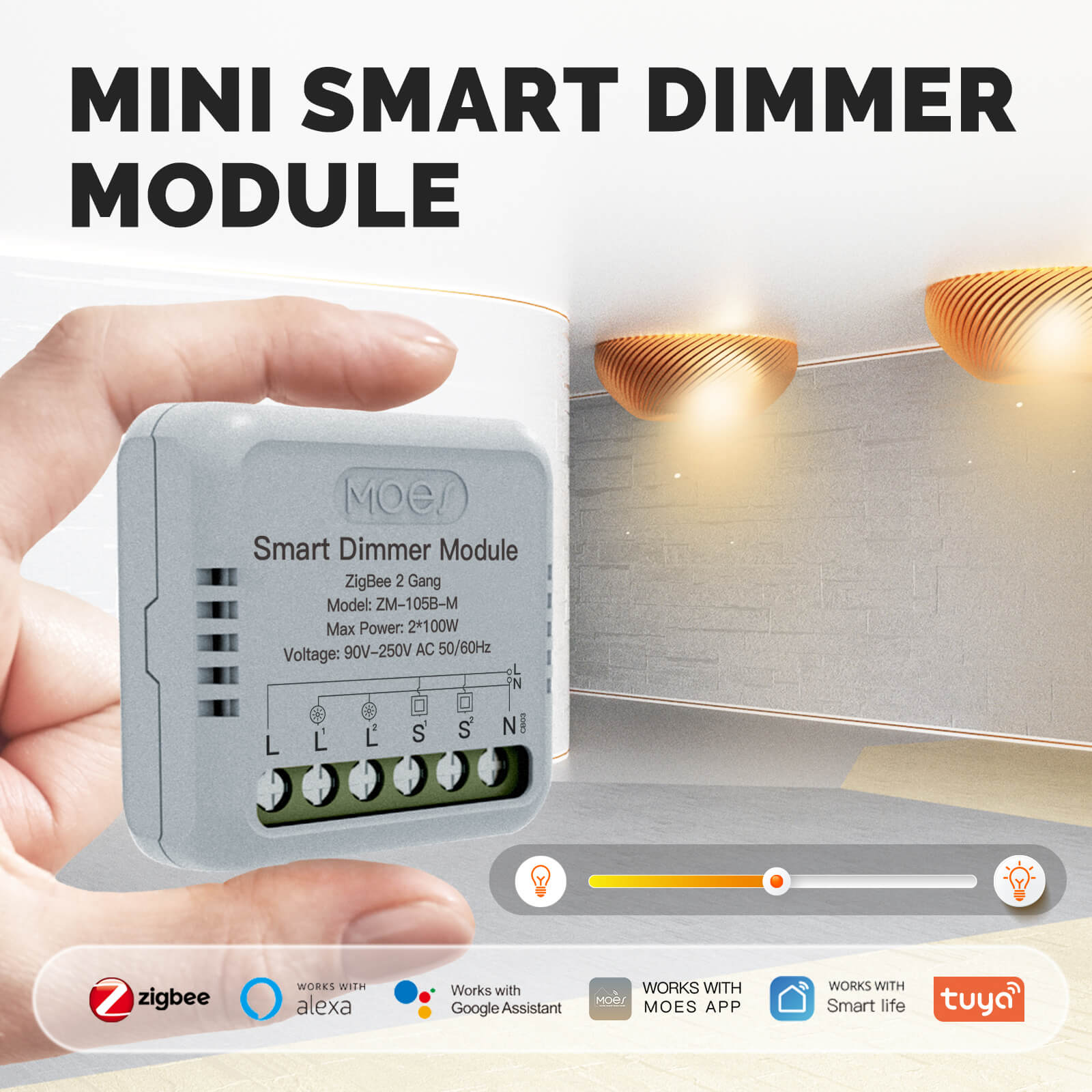 Zigbee Smart Dimmer Switch Module Timer Diy Breaker 1/2 Gang、mySite、fannypackpong