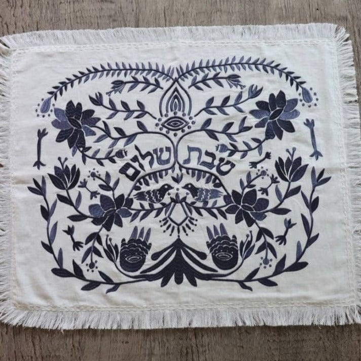 Handmade Linen Challah Cover - Gray、mySite、topwebapps