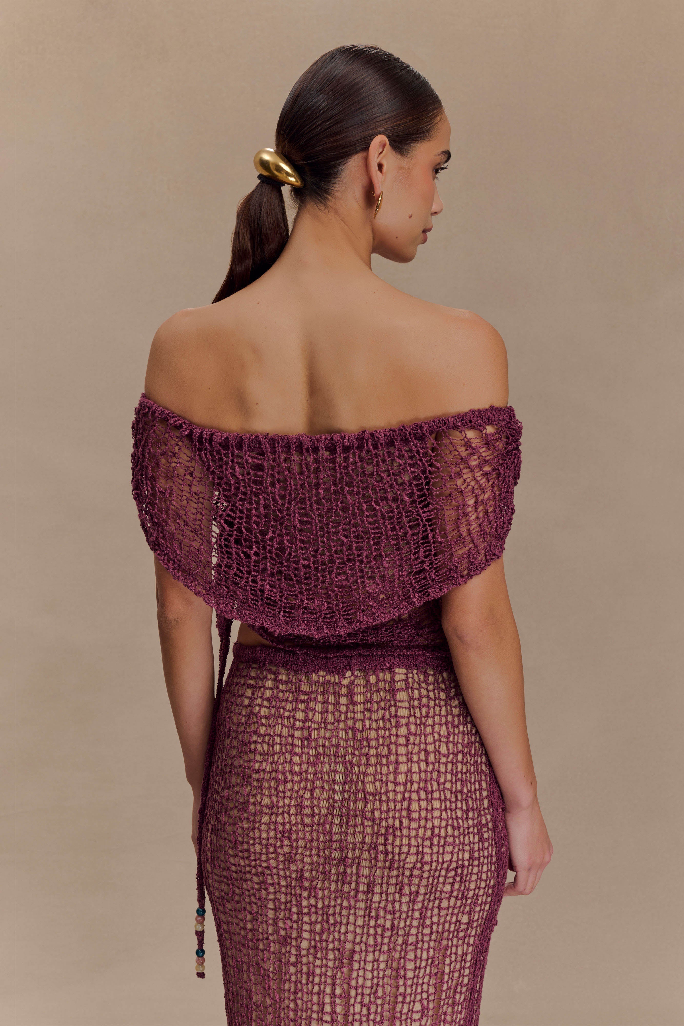 Cordelia Off Shoulder Knit Top - Mauve、mySite、solidvoid