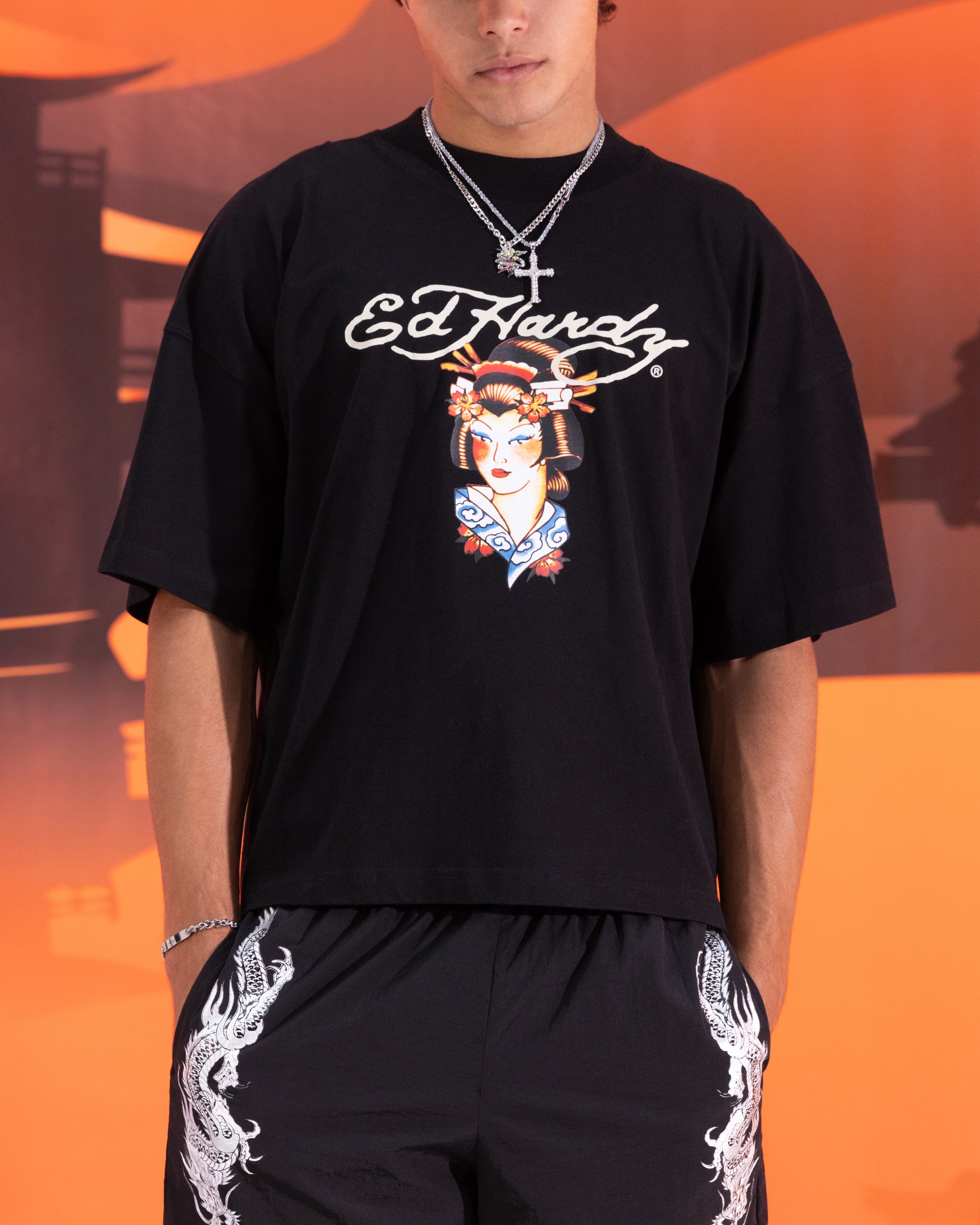 Ed Hardy Geisha T-Shirt Black、mySite、zt4zffjzw